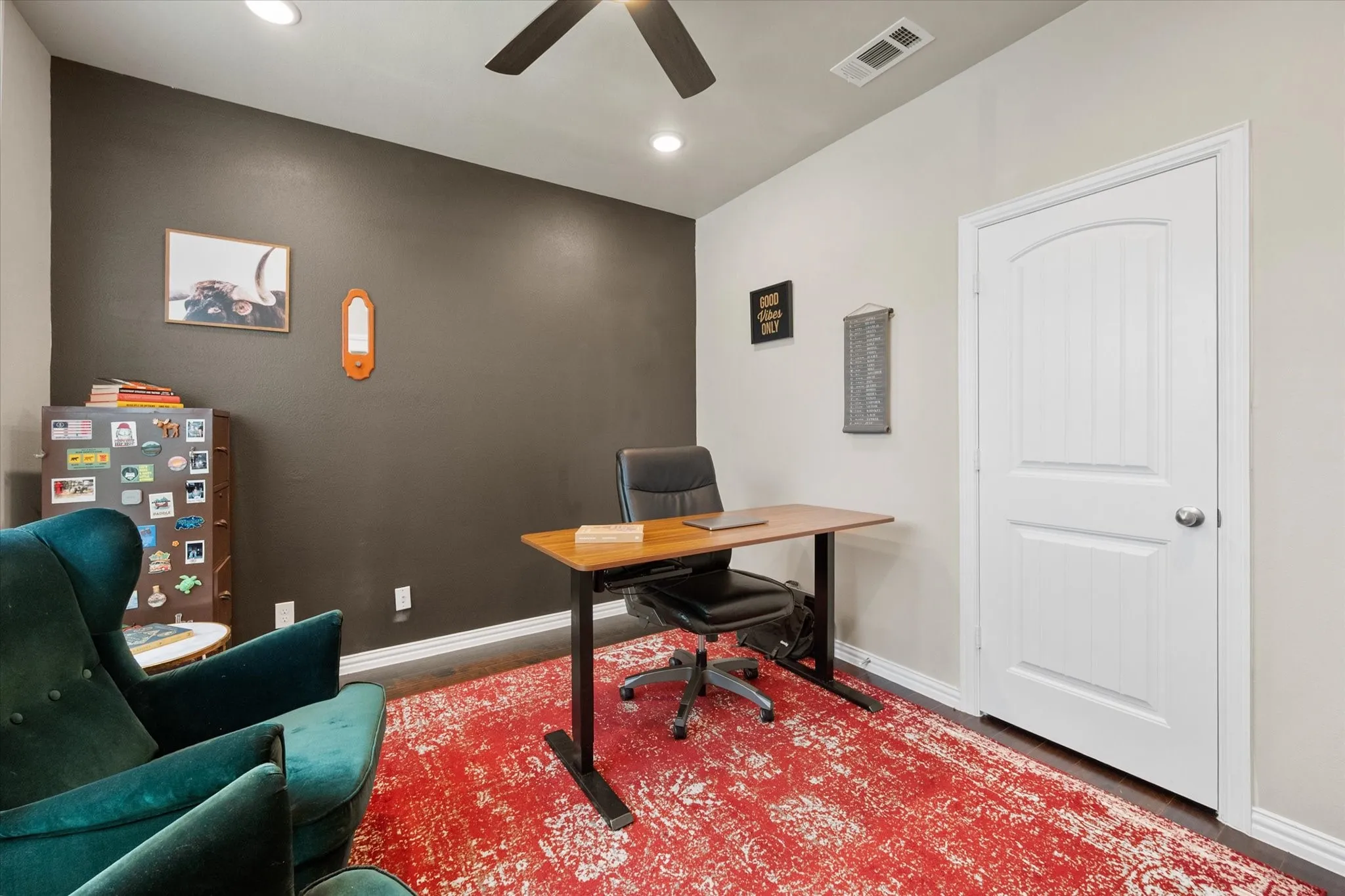 Dedicated office space is perfect for working from home!