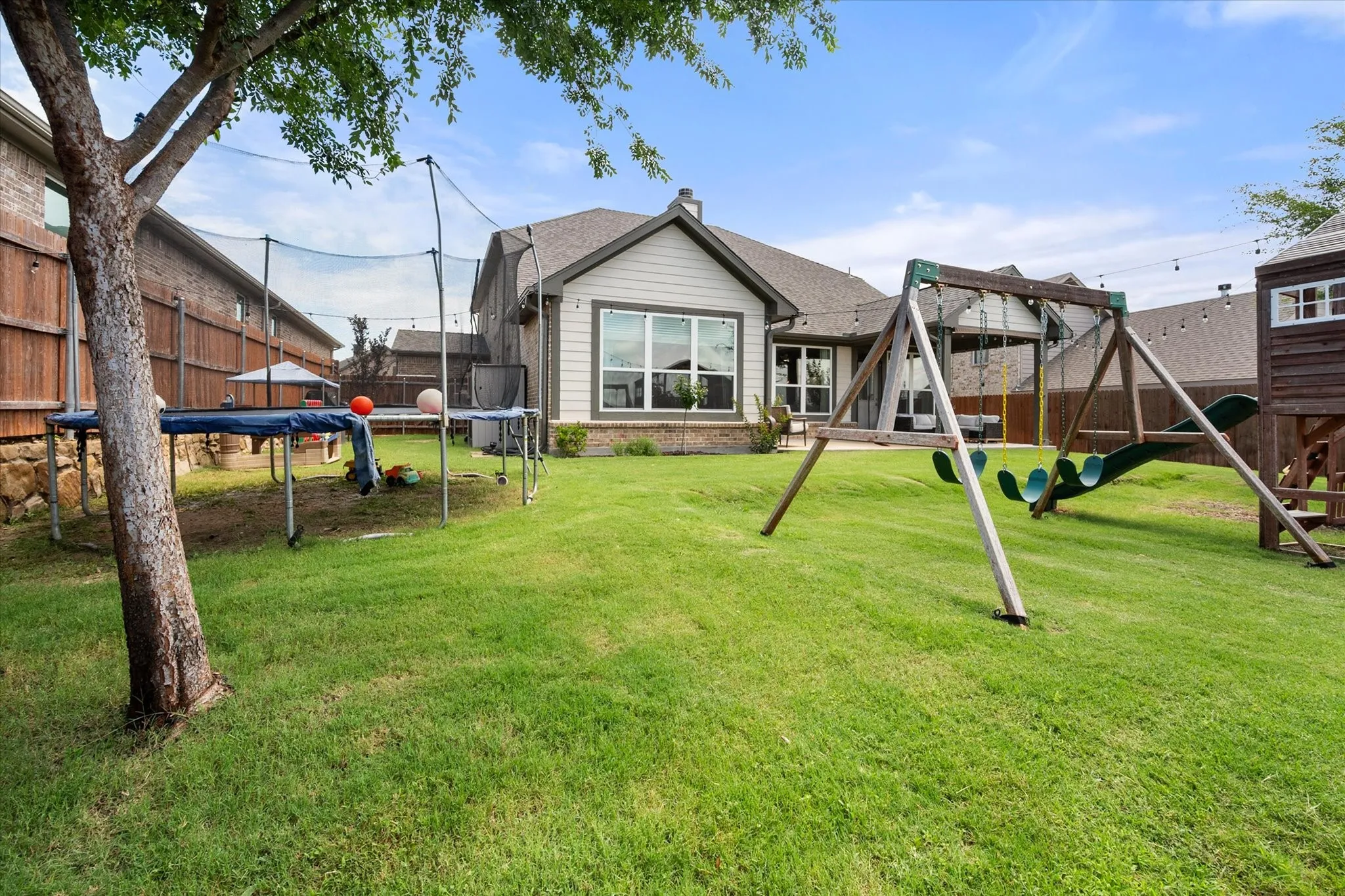 Fenced in backyard provides ample privacy.