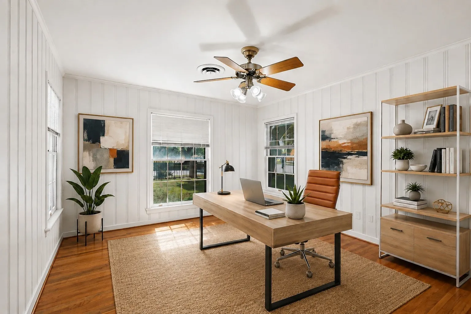 Bedroom as Office Virtually Staged