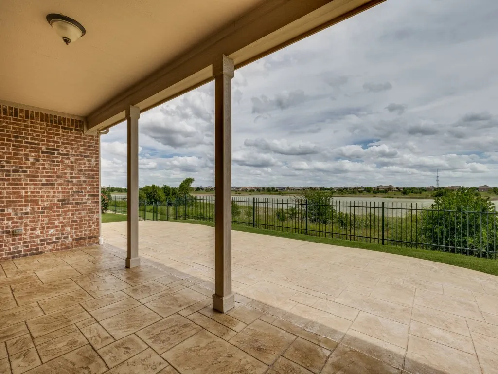 View of the Big Texas Sky are enjoyed from this covered patio.