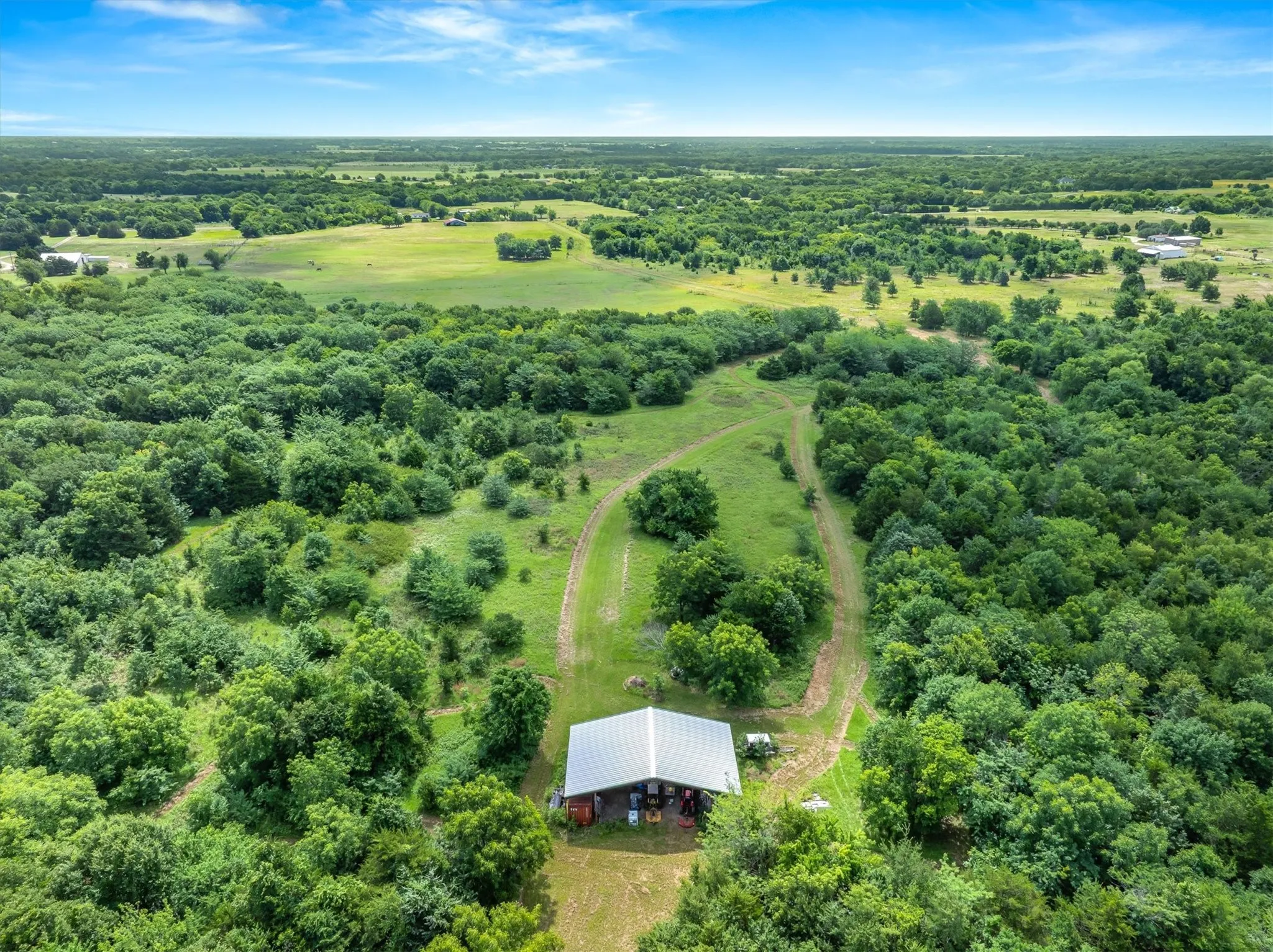 Pole barn for storage and hunting camp.