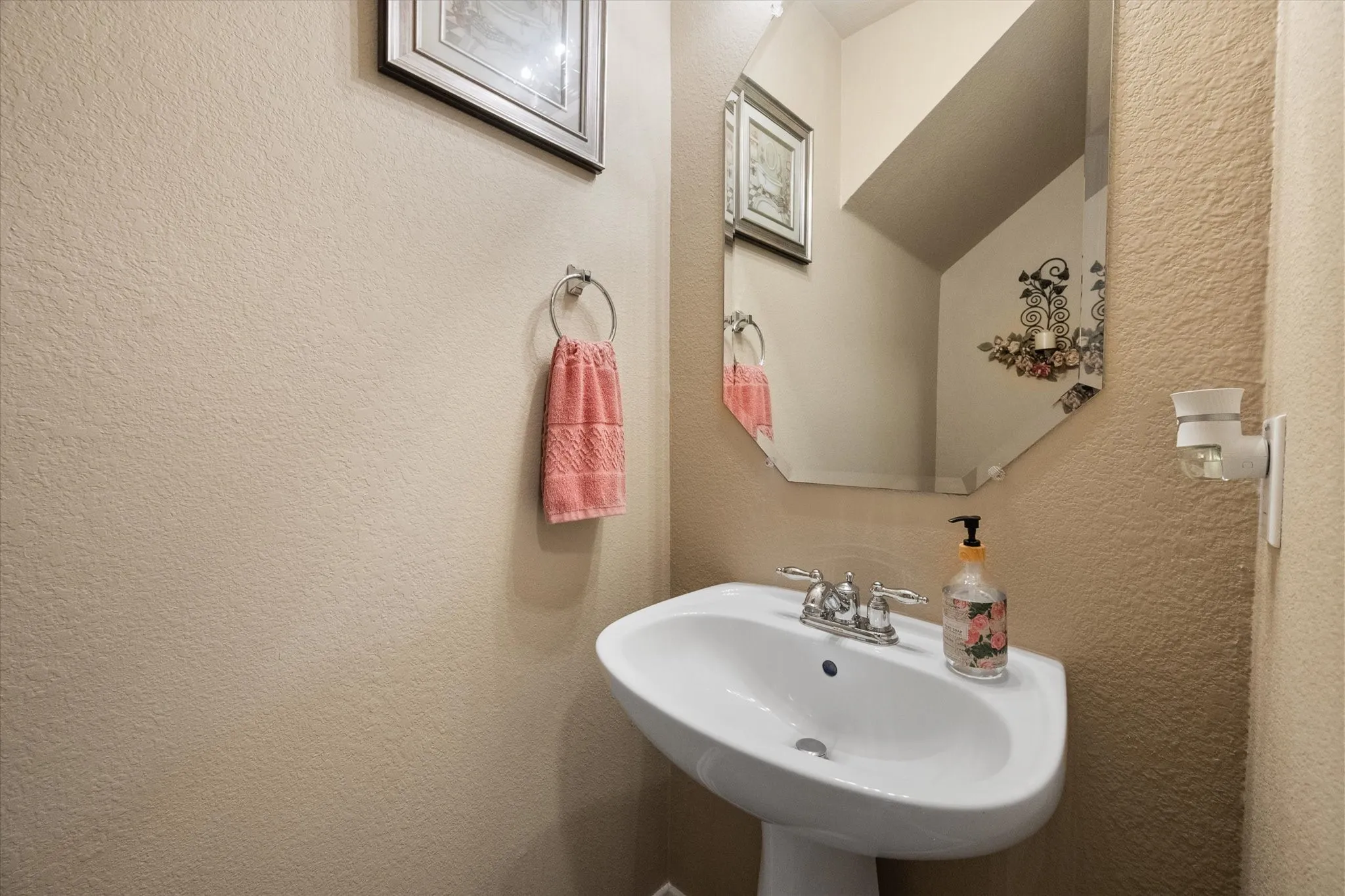 Powder bath downstairs for guests.