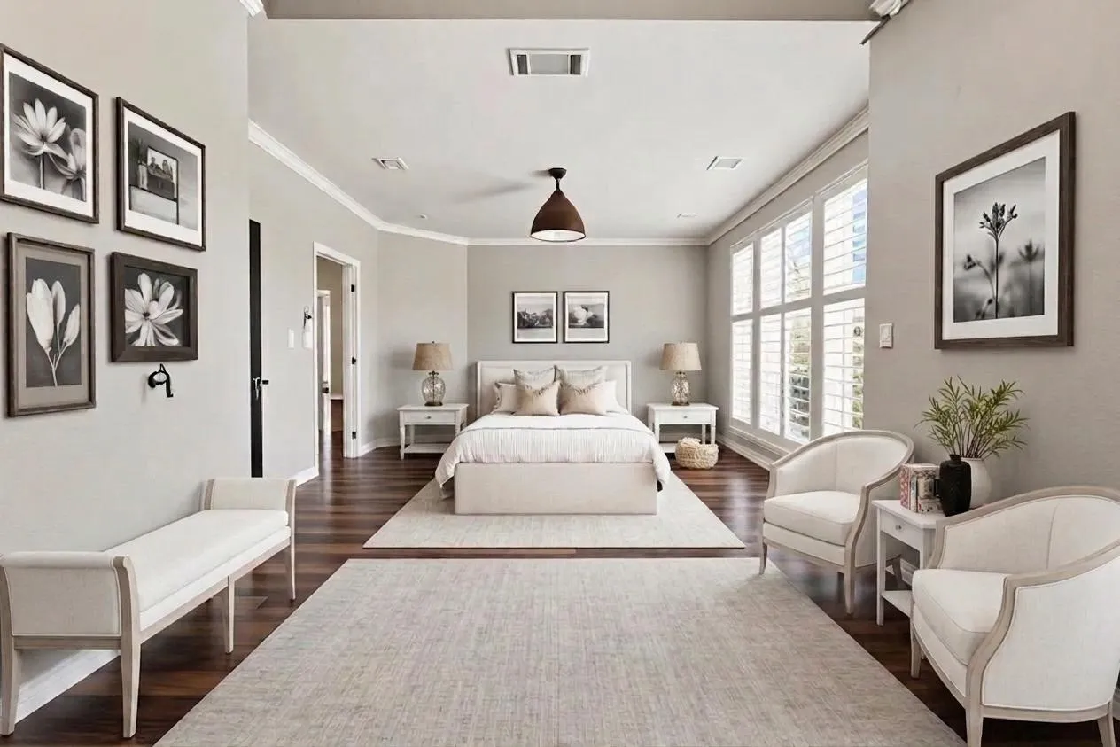 Virtually Staged - Light fixture also staged