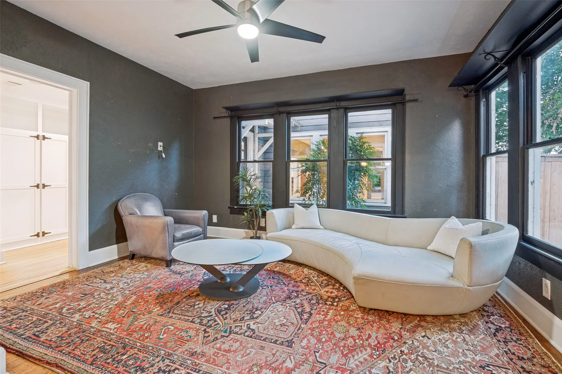 Living space opens to the kitchen. Great entertaining space!