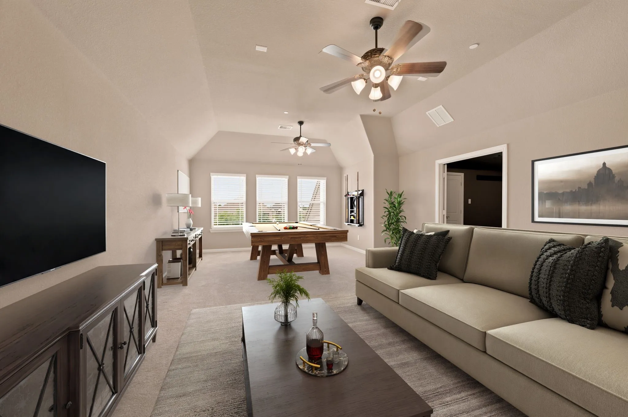 Spacious upstairs game room!
