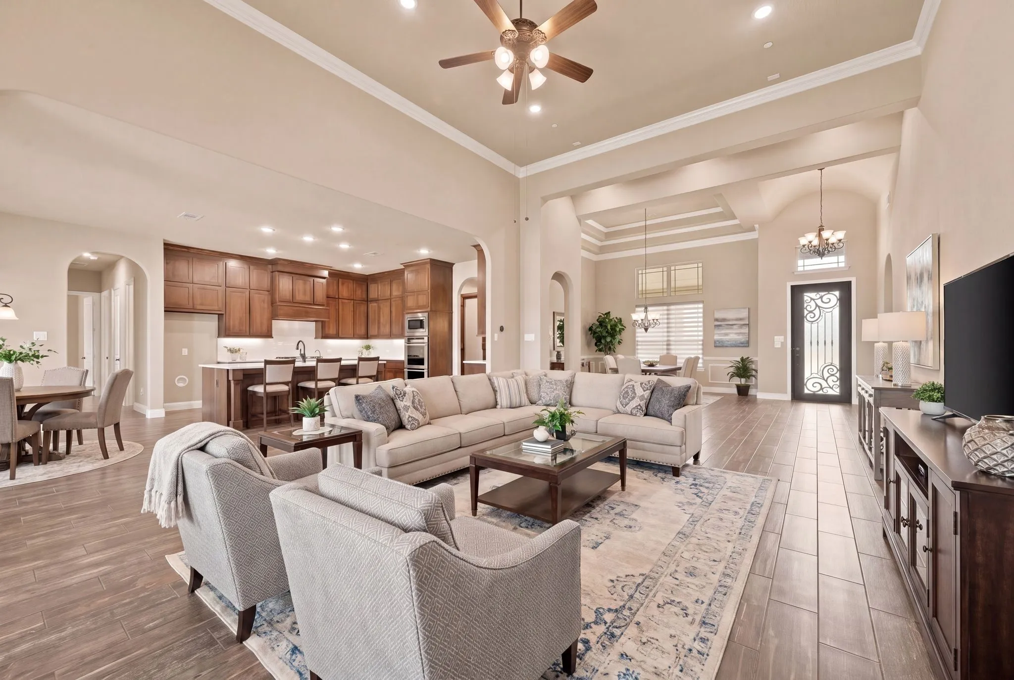 Virtually staged living room.