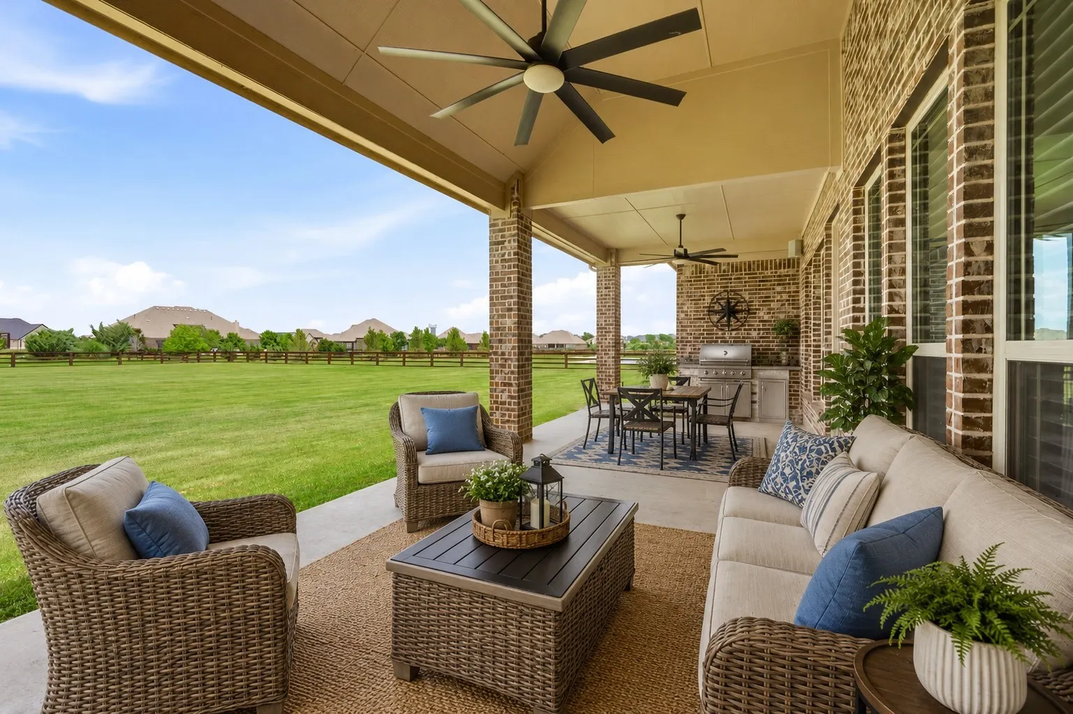 Ai generated furnishings on the existing rear patio