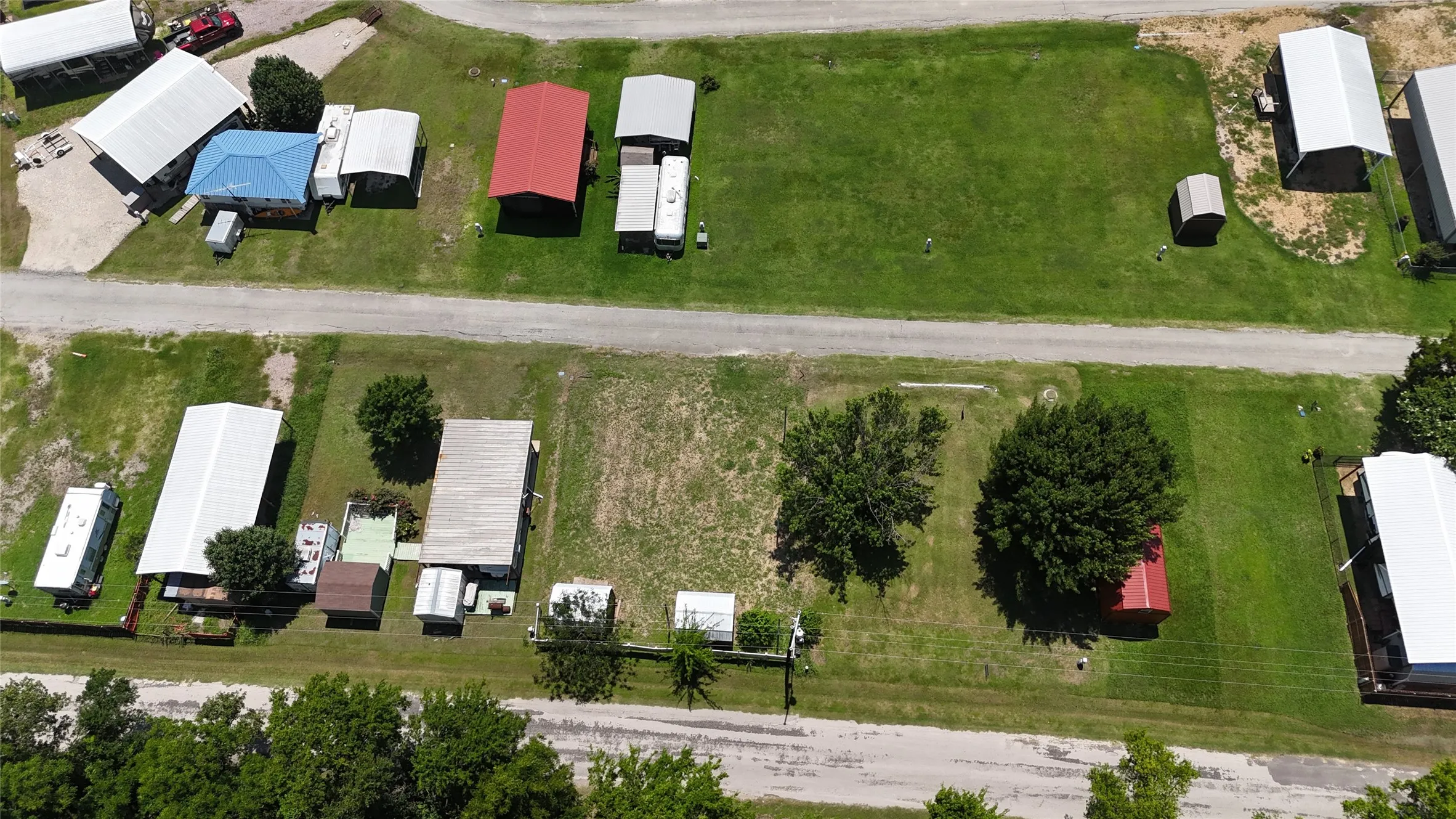 Overhead view showing Lot 16 and nearby neighboring RV lots.