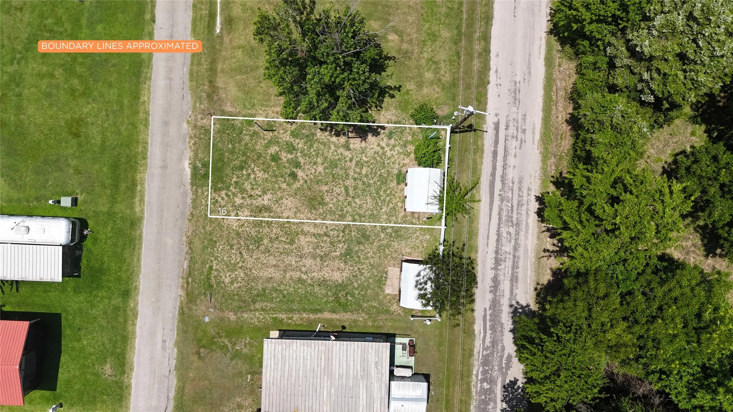 Overhead boundary view showing the approximate layout of Lot 16.