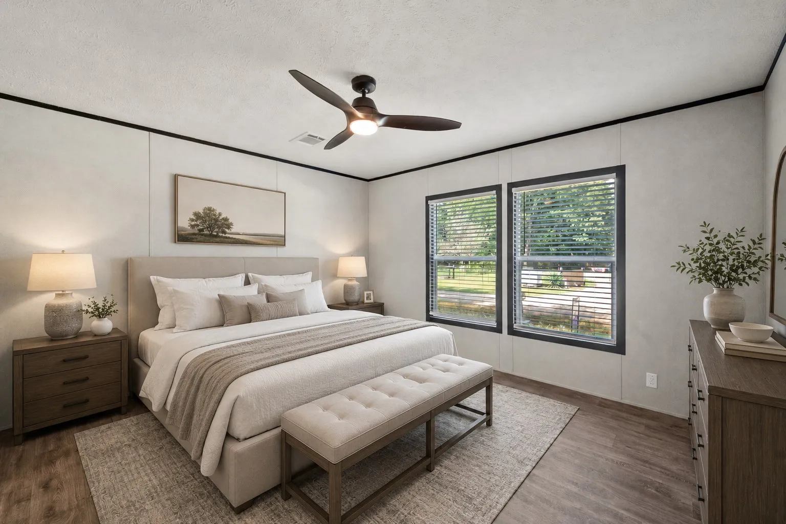 Primary Bedroom, virtually staged