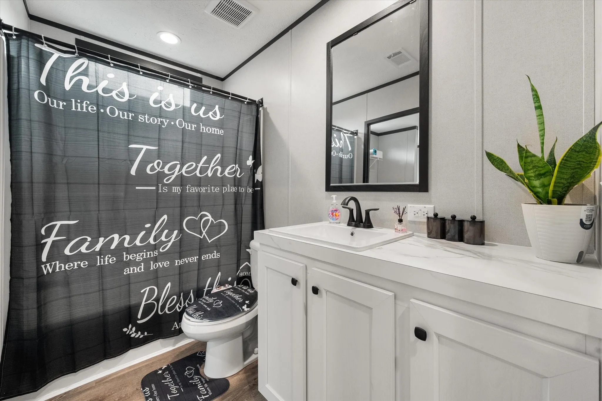 Secondary Bathroom, view from the hall entrance.