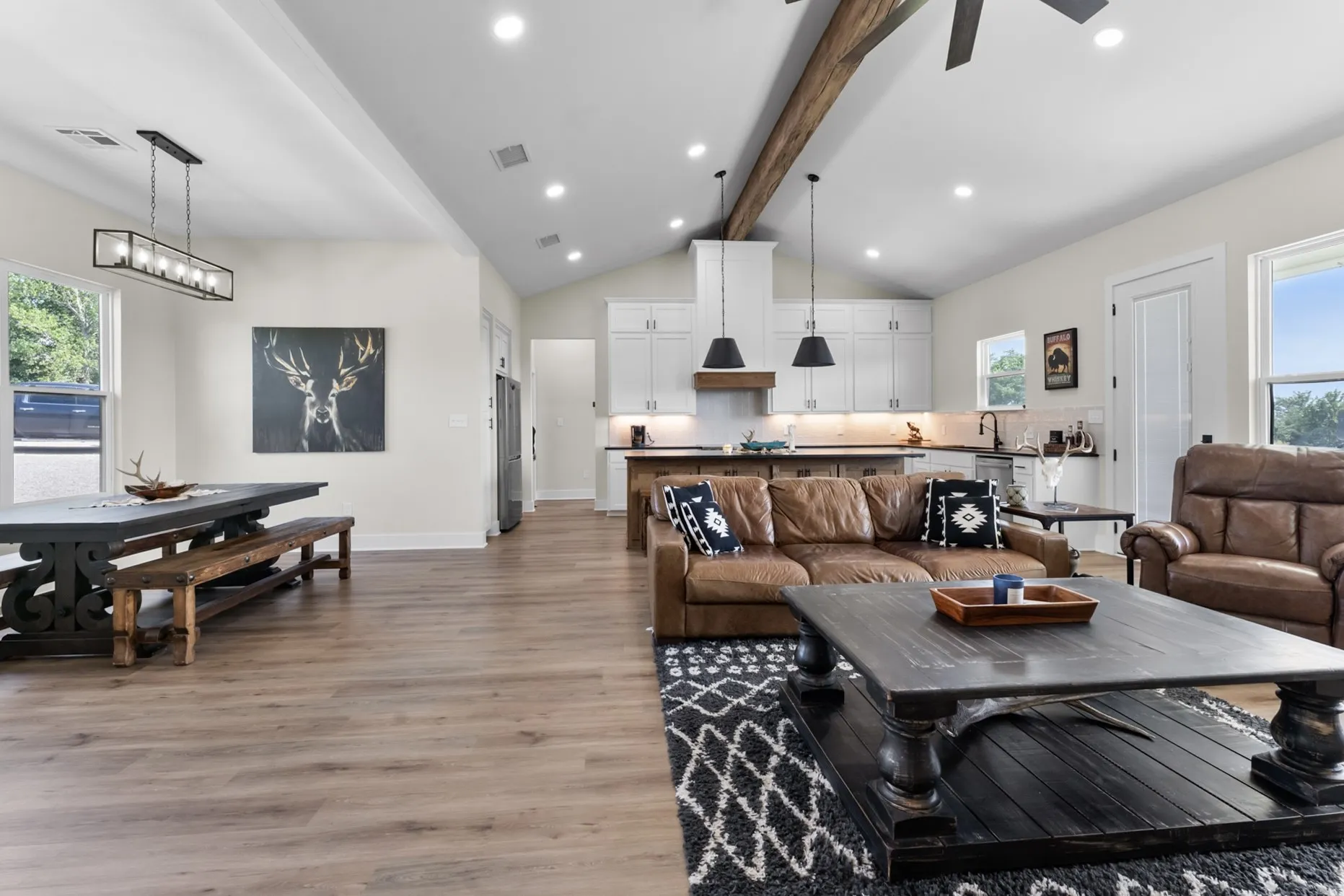 Open Concept Dining, Living and Kitchen