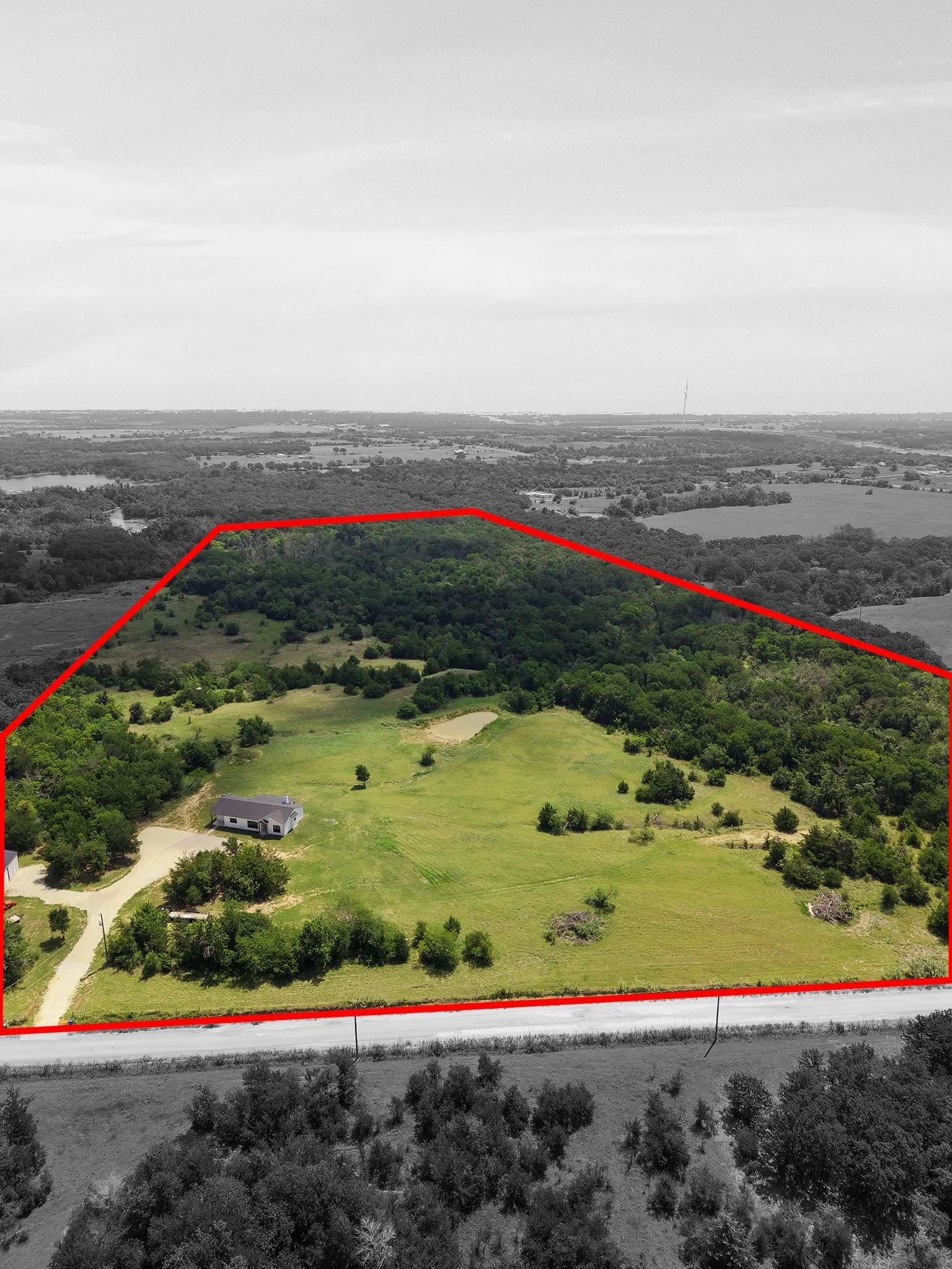 Arial View - Property Lines are approximate