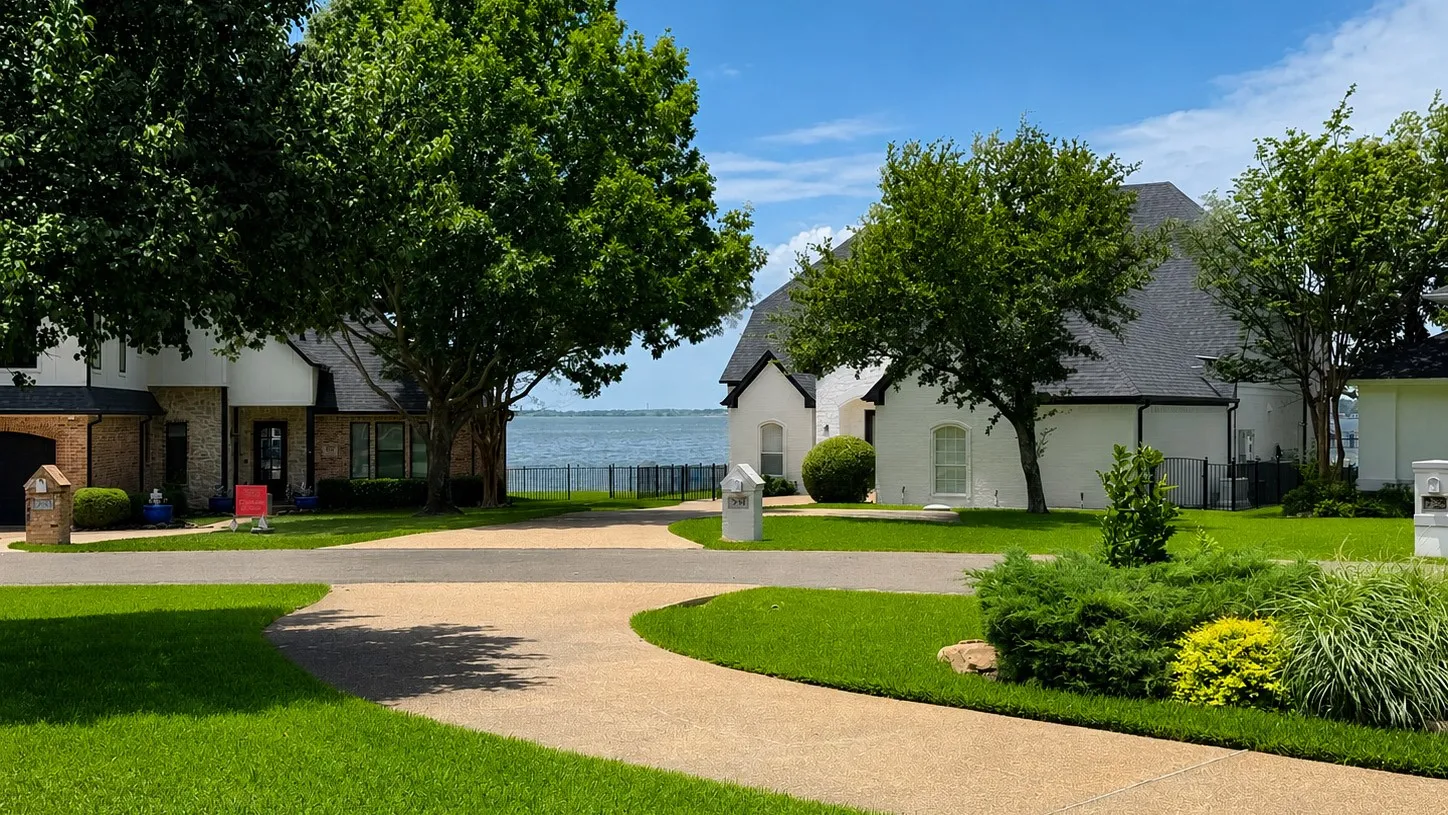 View of water from back patio and front of house
