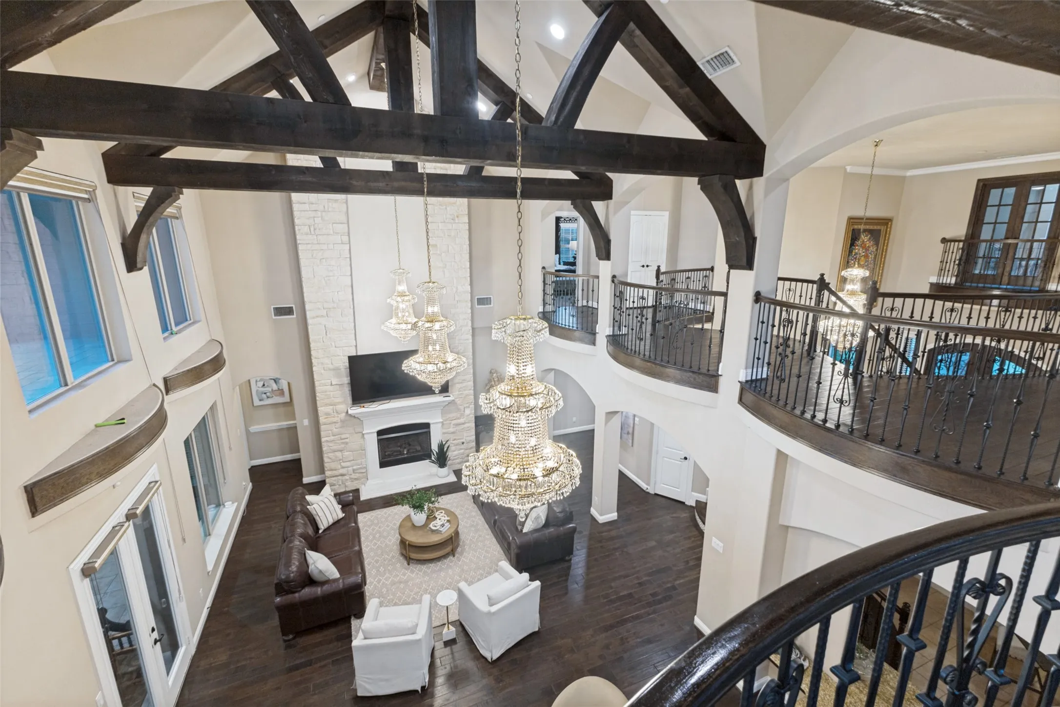 View of the great room from the game room.