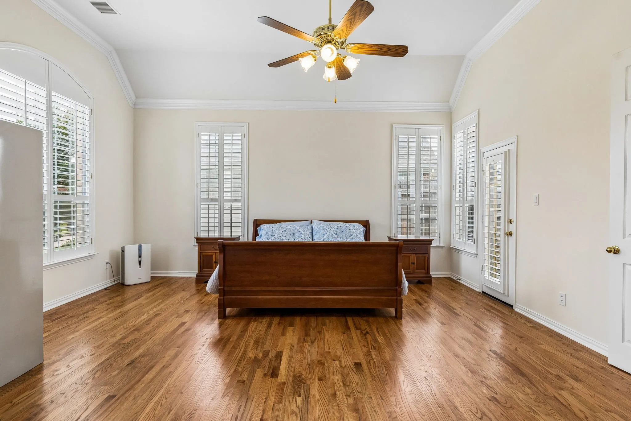 Located on the first floor, this private primary suite with numerous windows for natural light creating a luxurious and comfortable living space. Super quiet, relaxing, and a great place to rest after a busy work day. No need to imagine, it is!