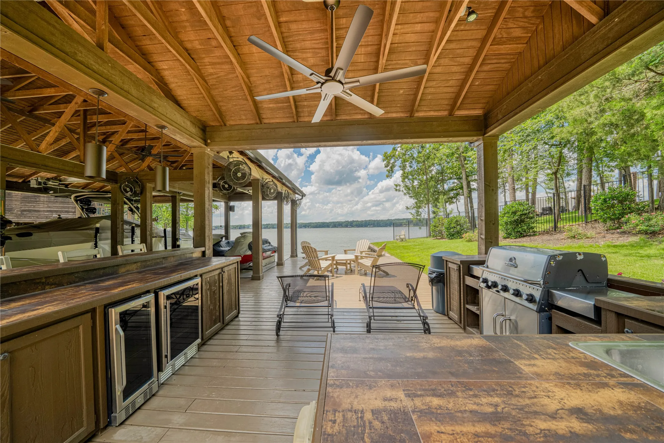 Boathouse-Covered outdoor kitchen & dining