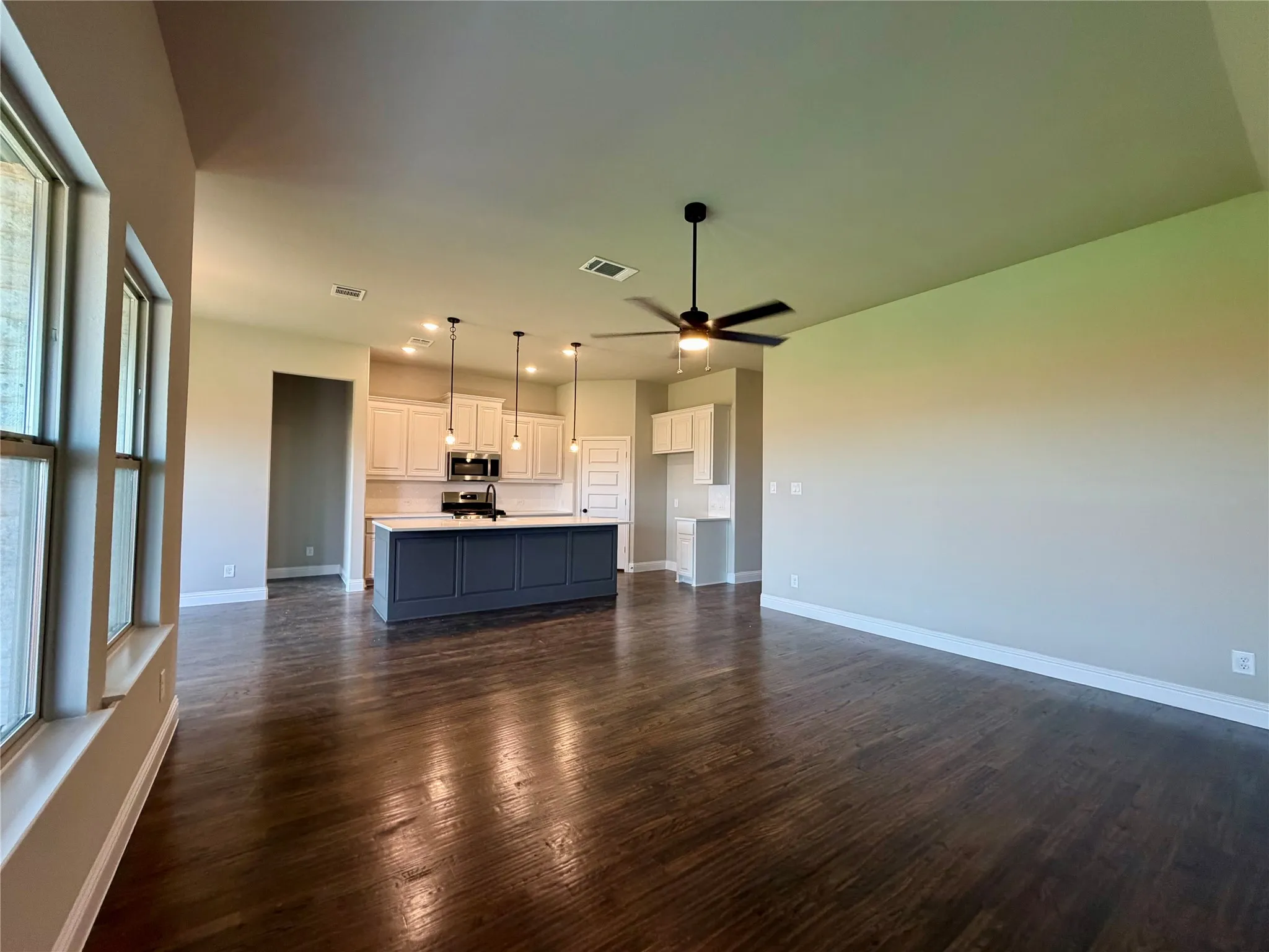 Amazing family room open to kitchen and dining area