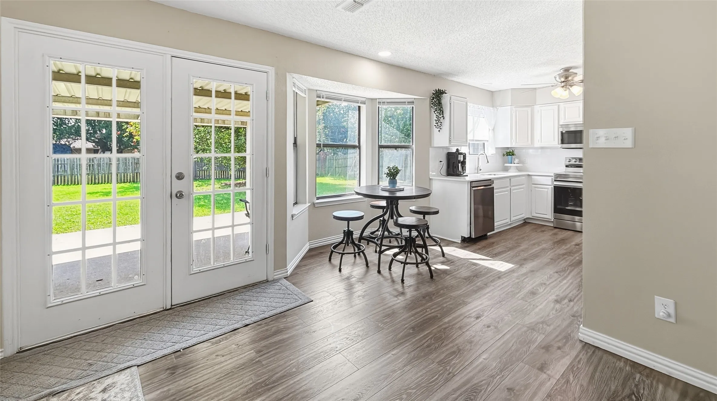 French Doors to the backyard.