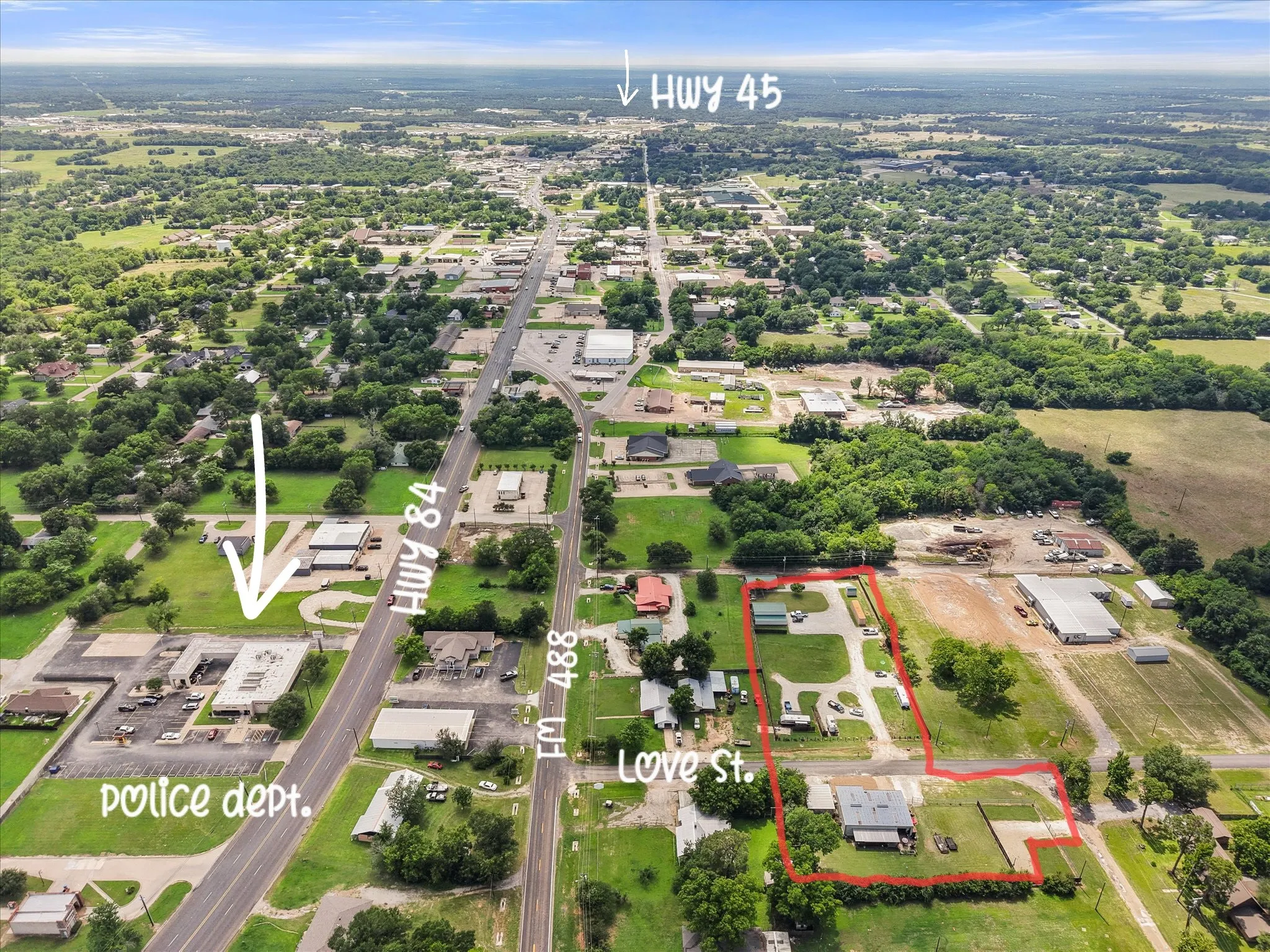 Aerial view with Landmarks