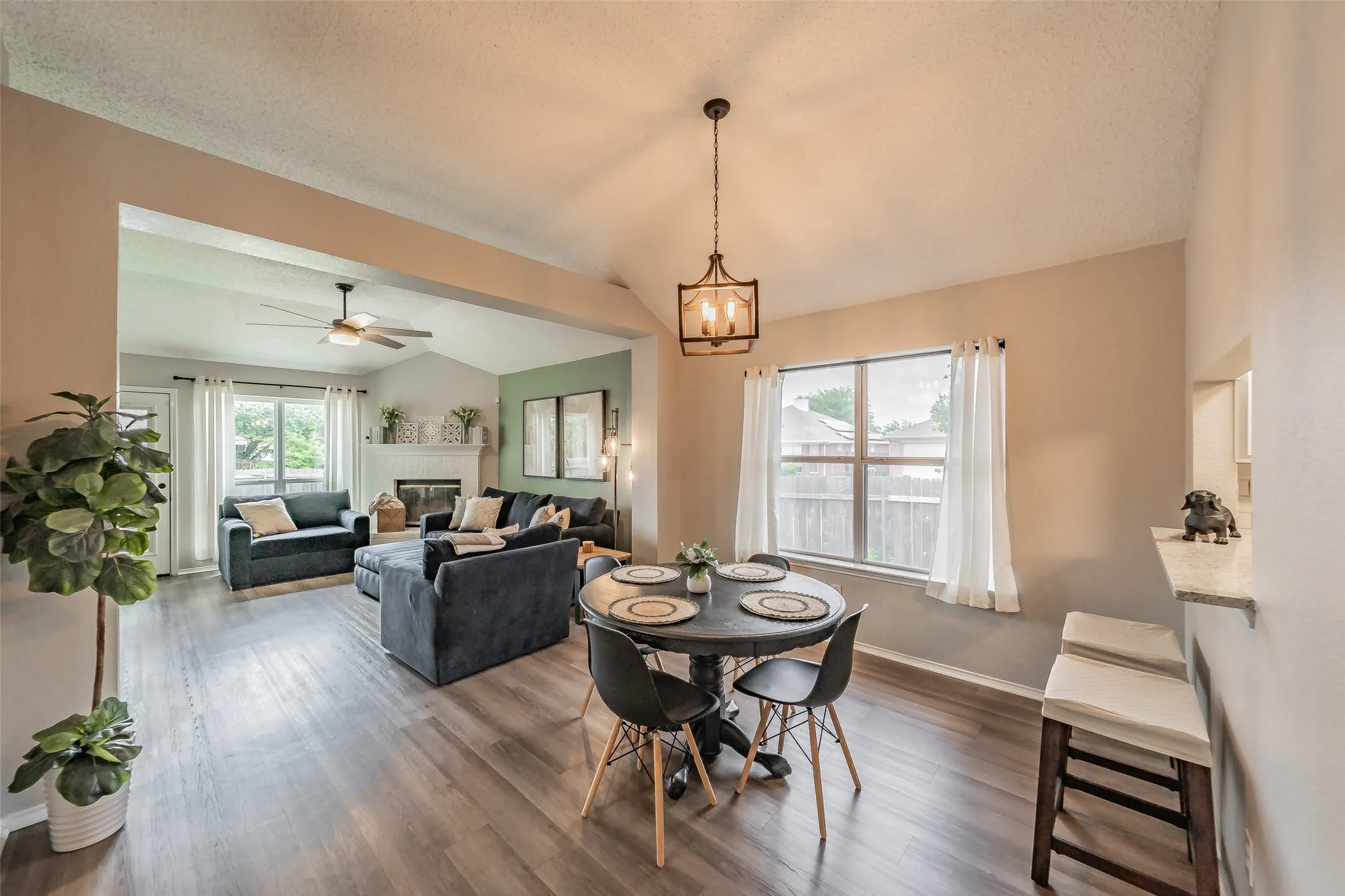 Open concept living/dining area