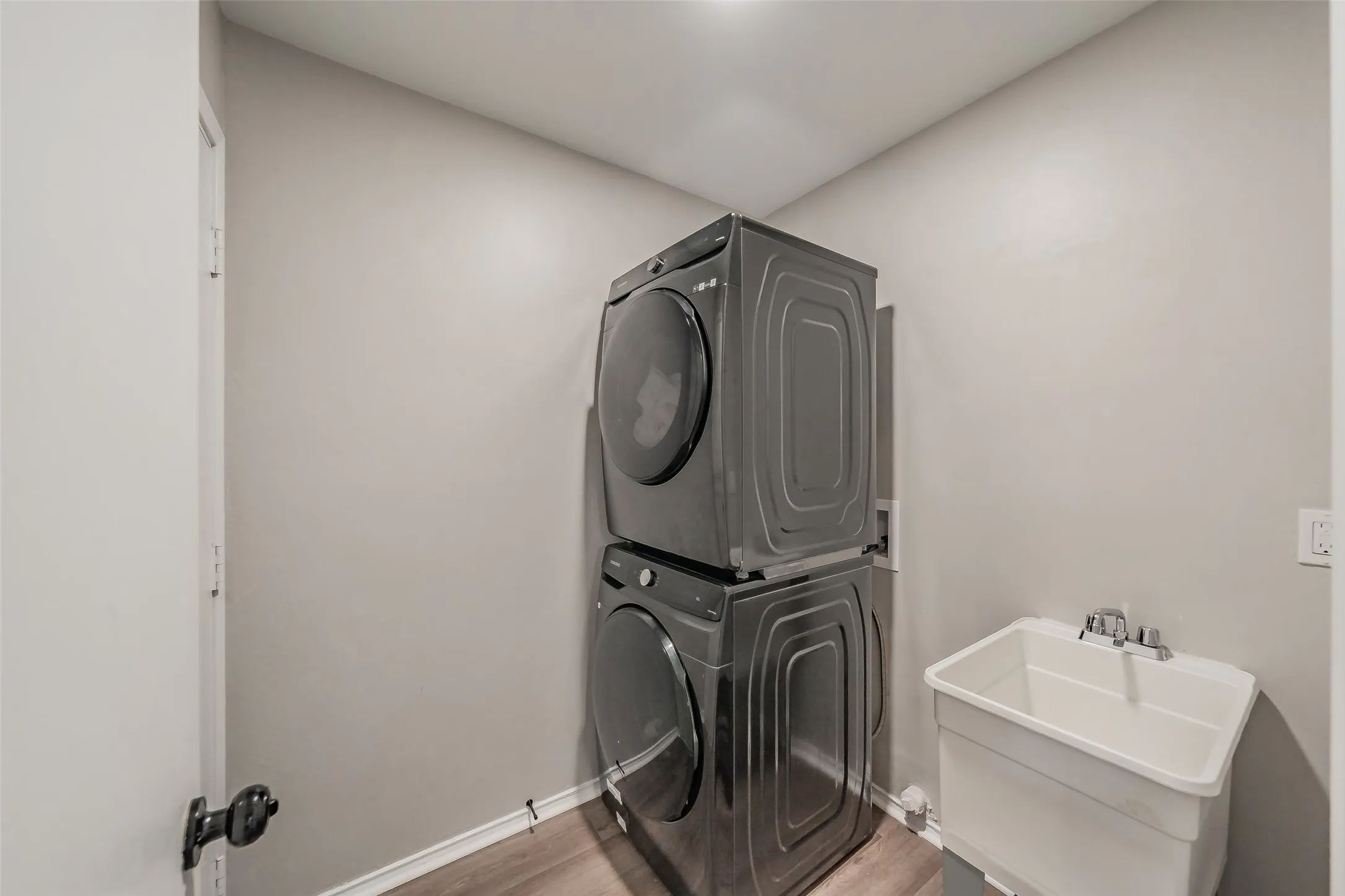 Dedicated laundry area with a utility sink