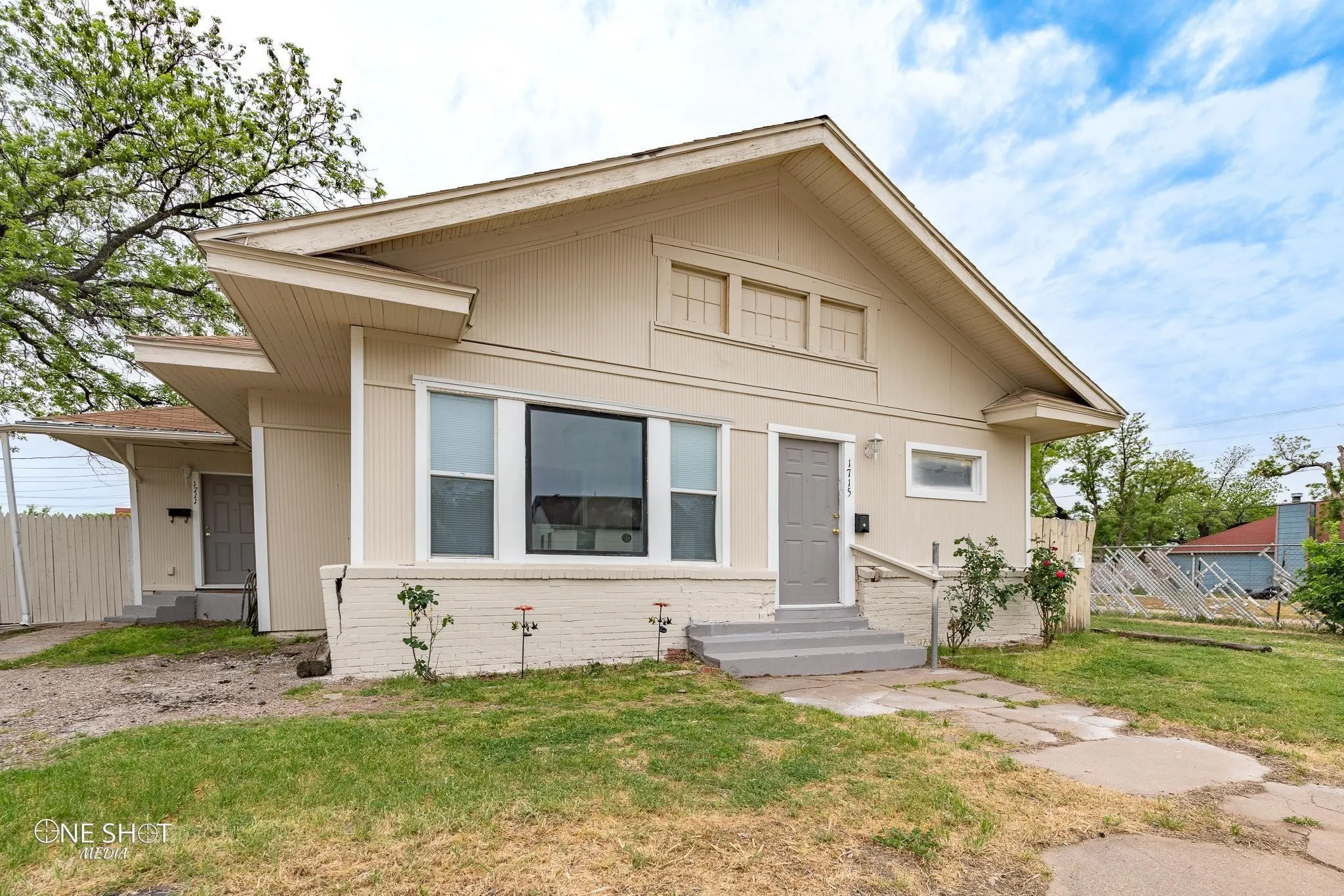 View of front of home with a front yard