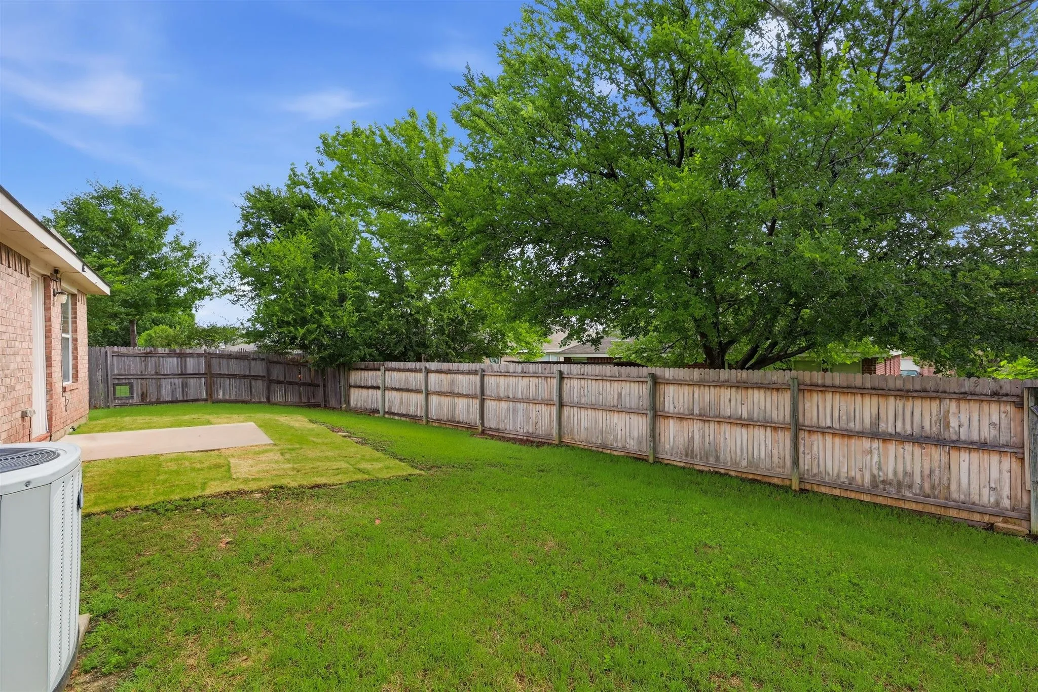 Large backyard, ready for play