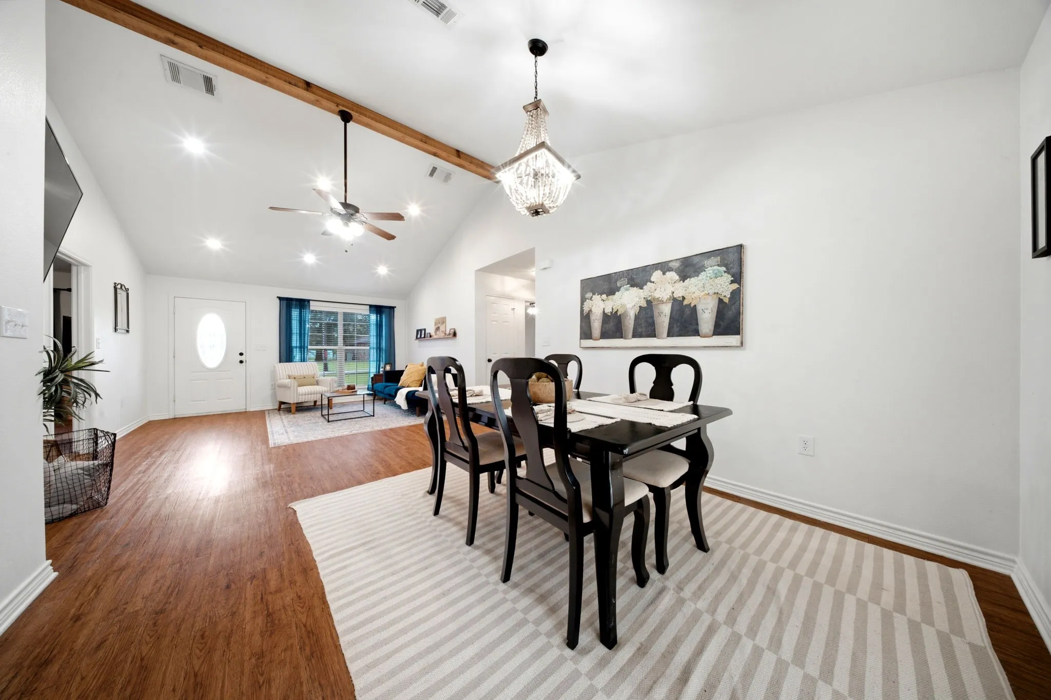 Open floor plan creates a functional layout ideal for everyday living and entertaining.