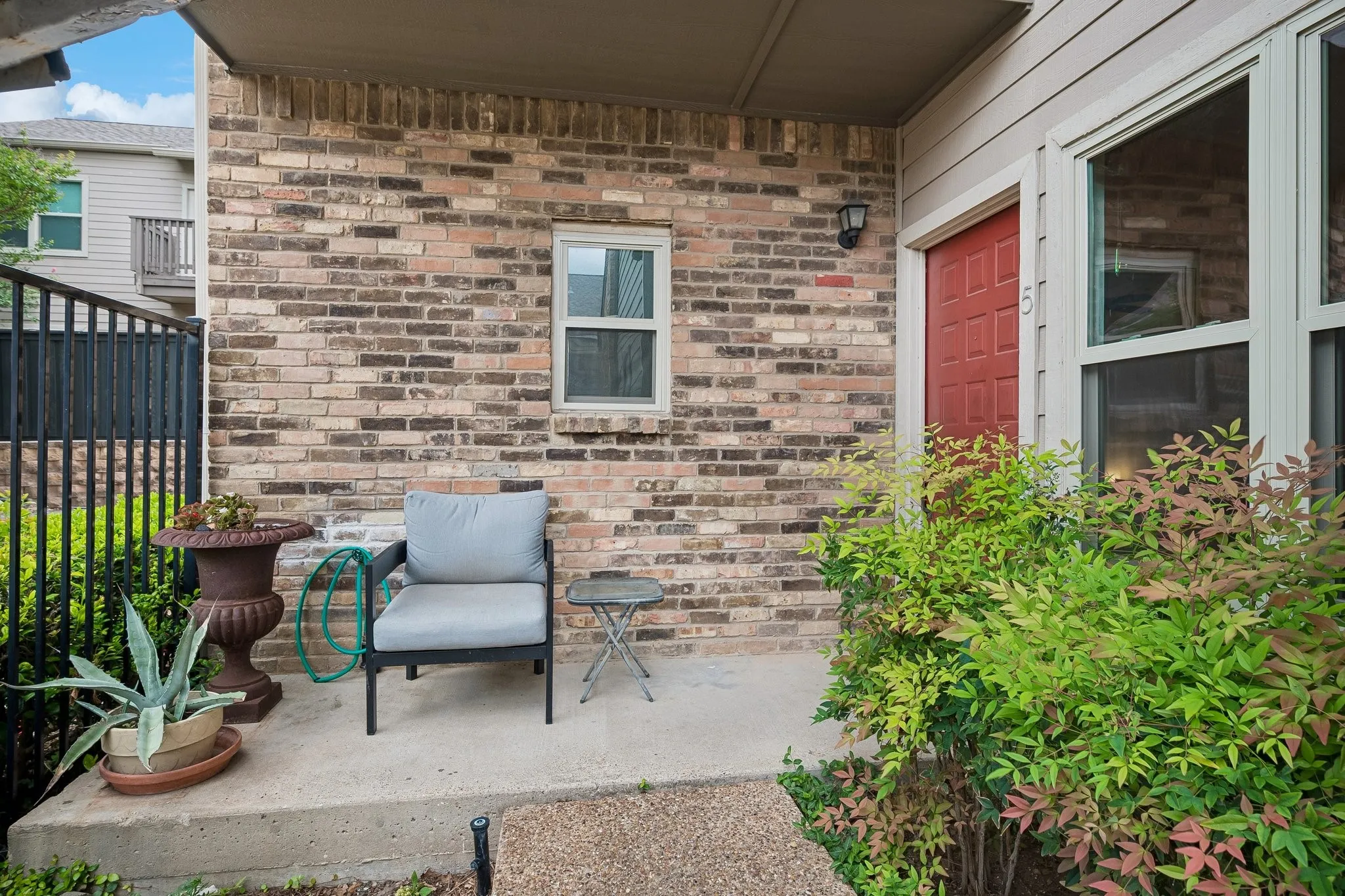 Covered front porch entry.