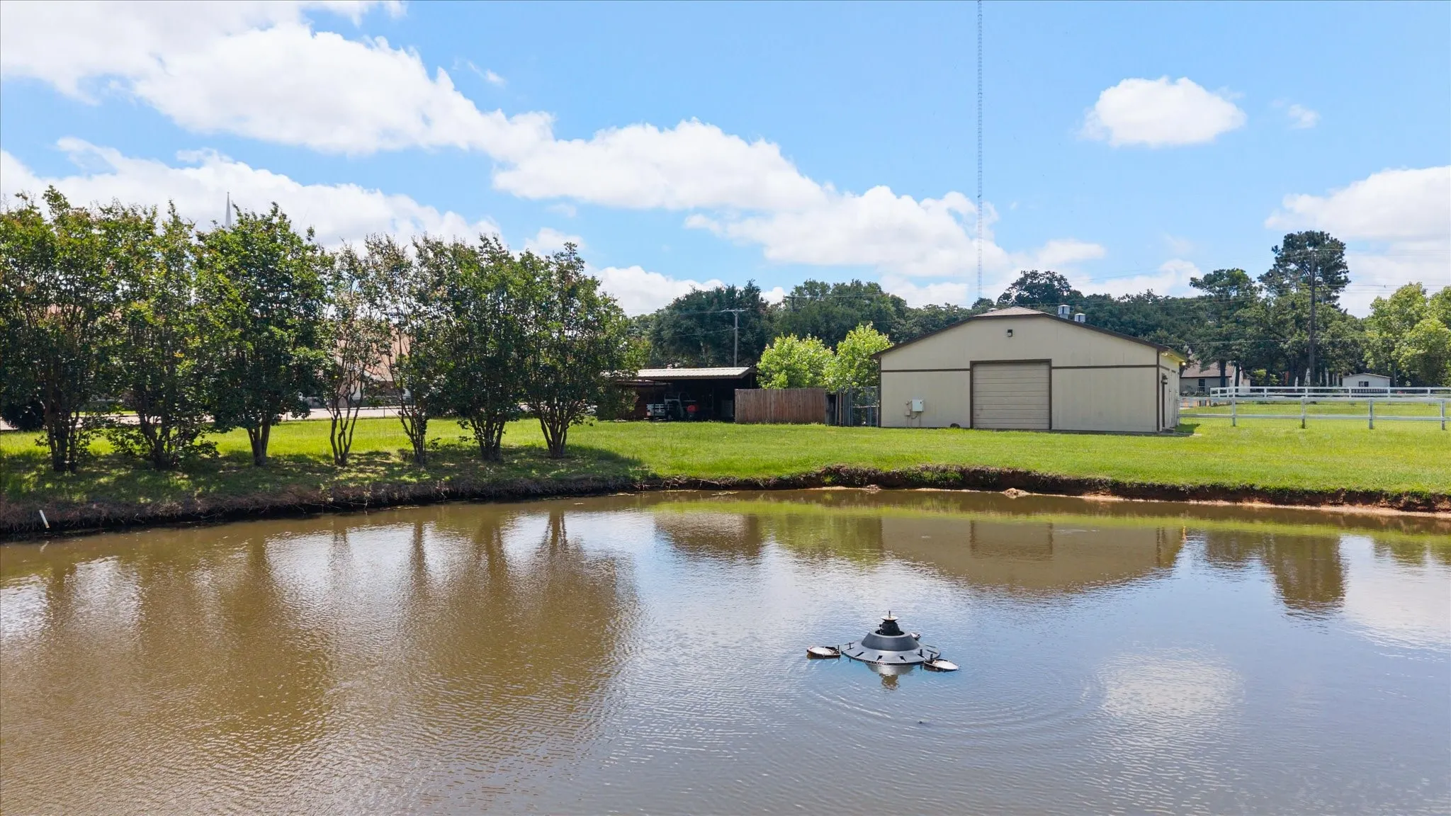 Pond with fountain