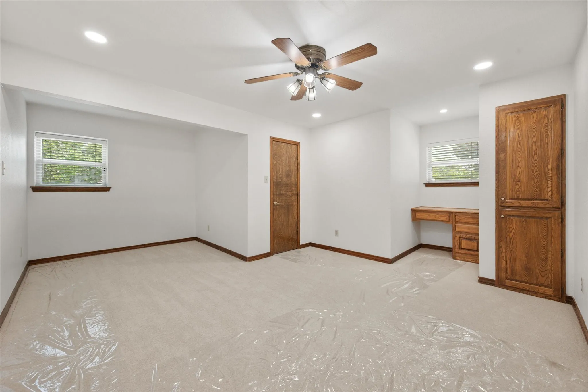 Upstairs Bedroom with desk and access to temperature controlled attic cedar closet