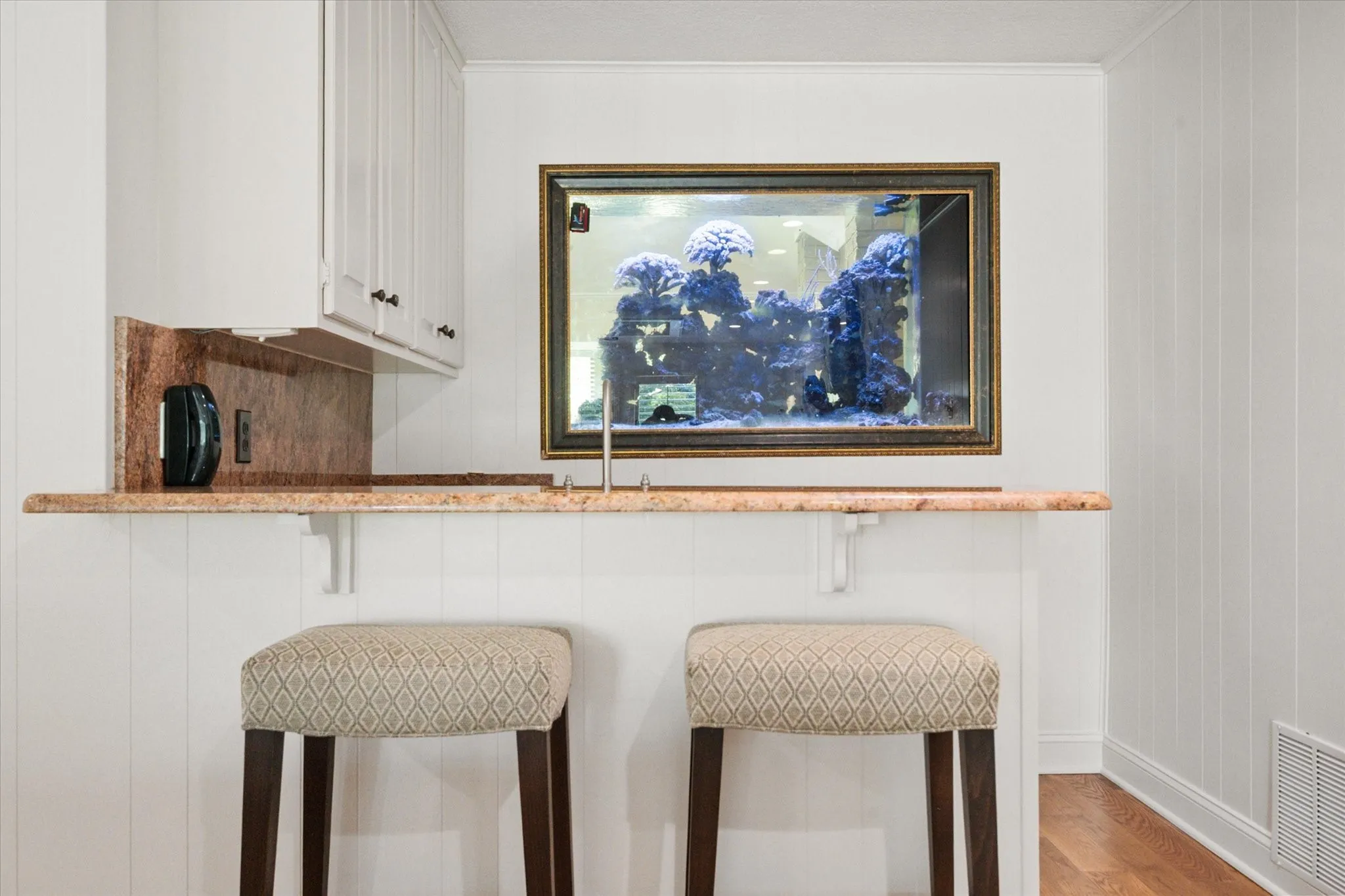 Wet Bar with a built in fishtank