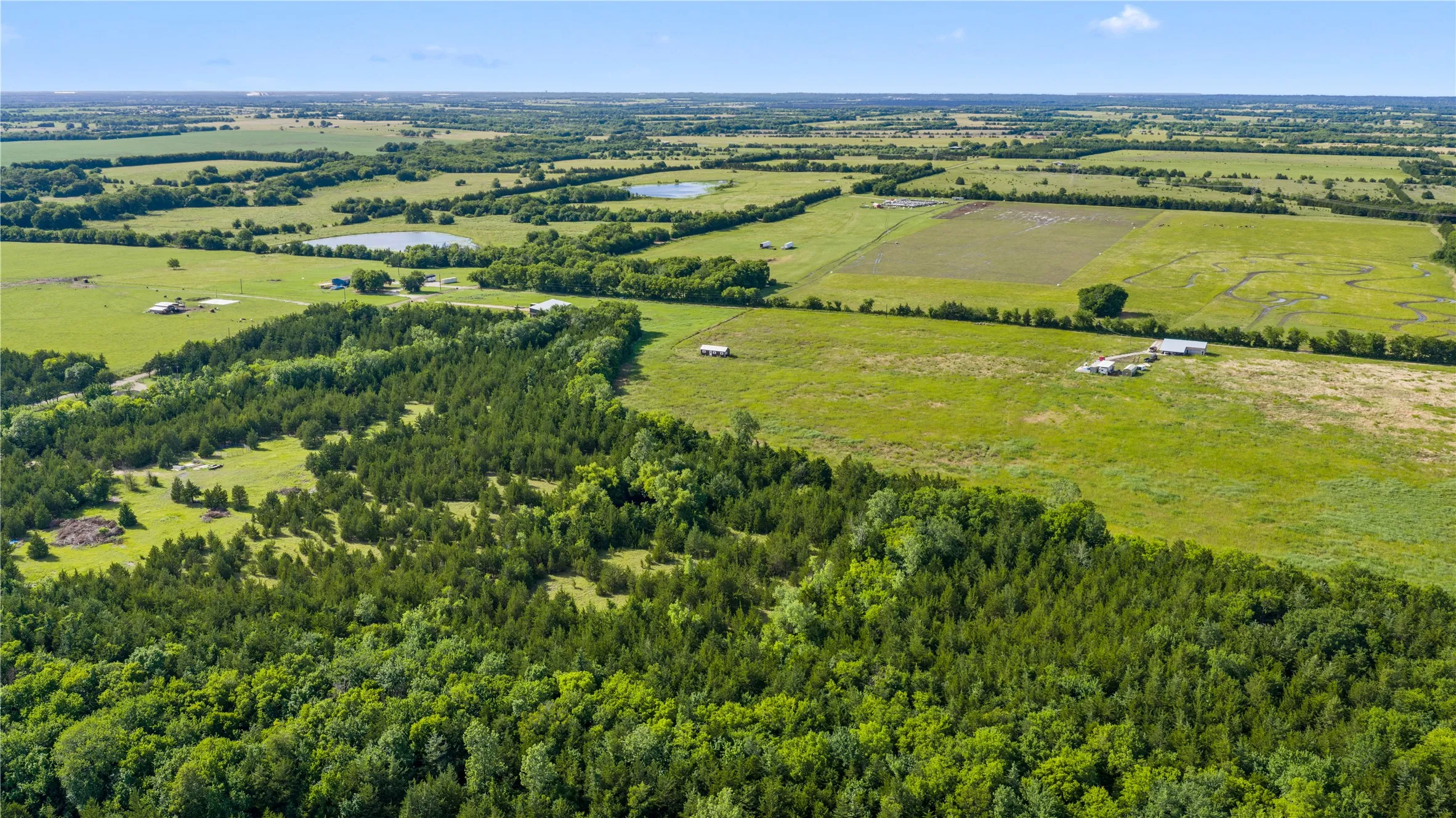 Expansive acreage featuring a mix of dense woodland and open pasture land