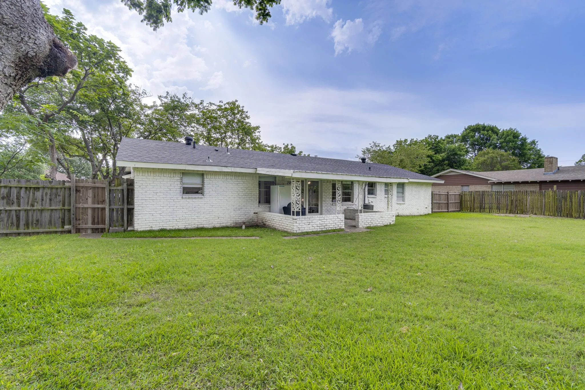 Big yard with back patio.