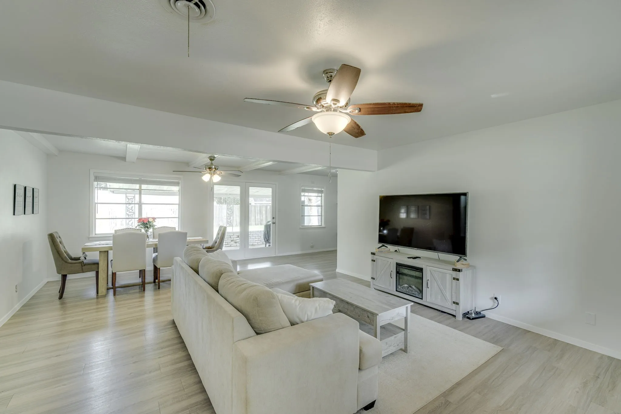 View in living room towards the dining room.