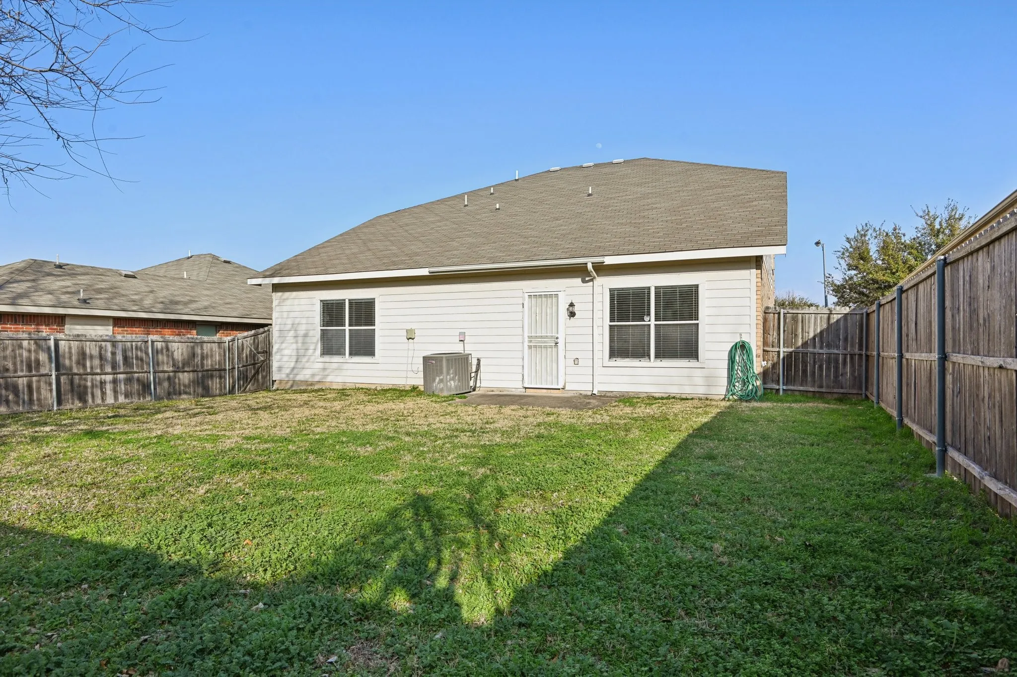 spacious backyard area