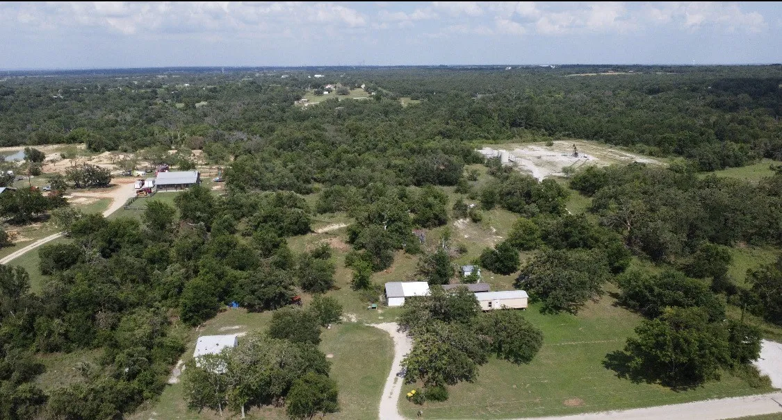 Aerial view from the front of the property
