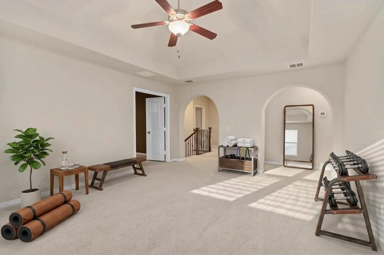 Virtually staged upstairs bonus room.