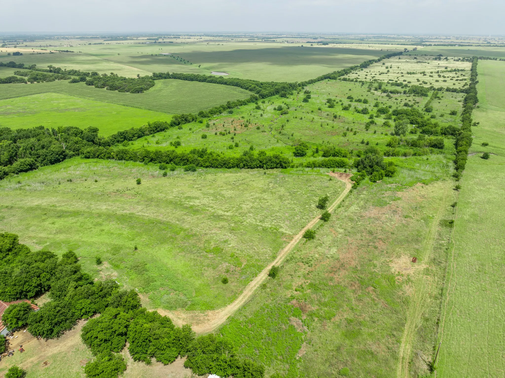 Expansive green landscape featuring varied terrain and natural tree lines