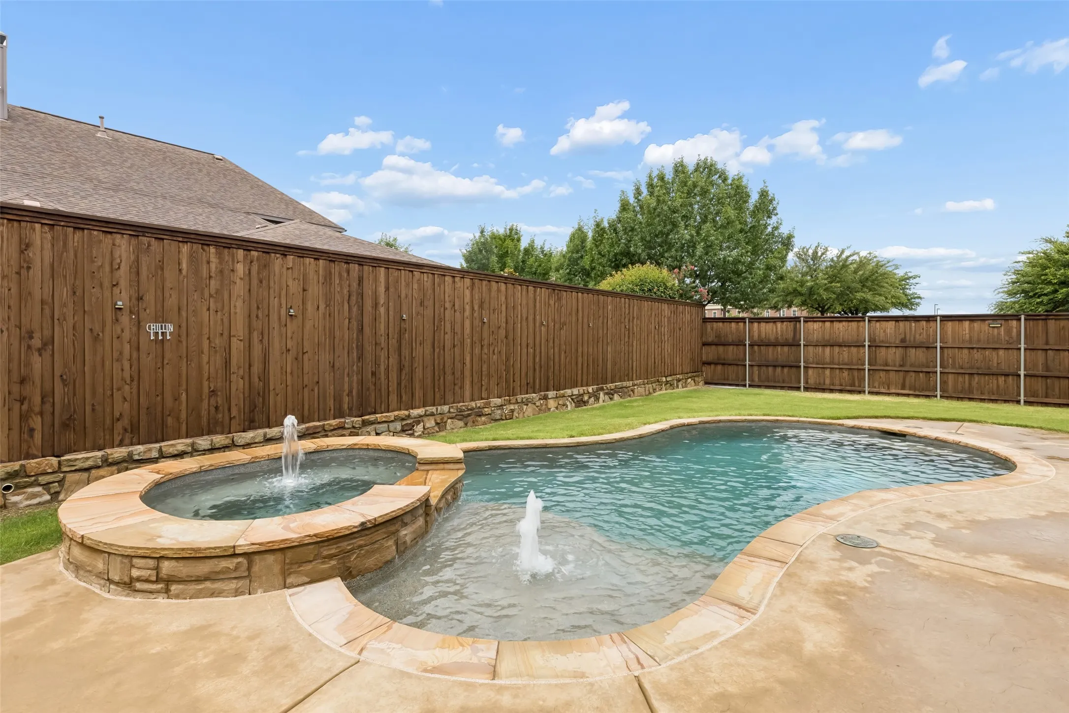Back yard pool & spa.
