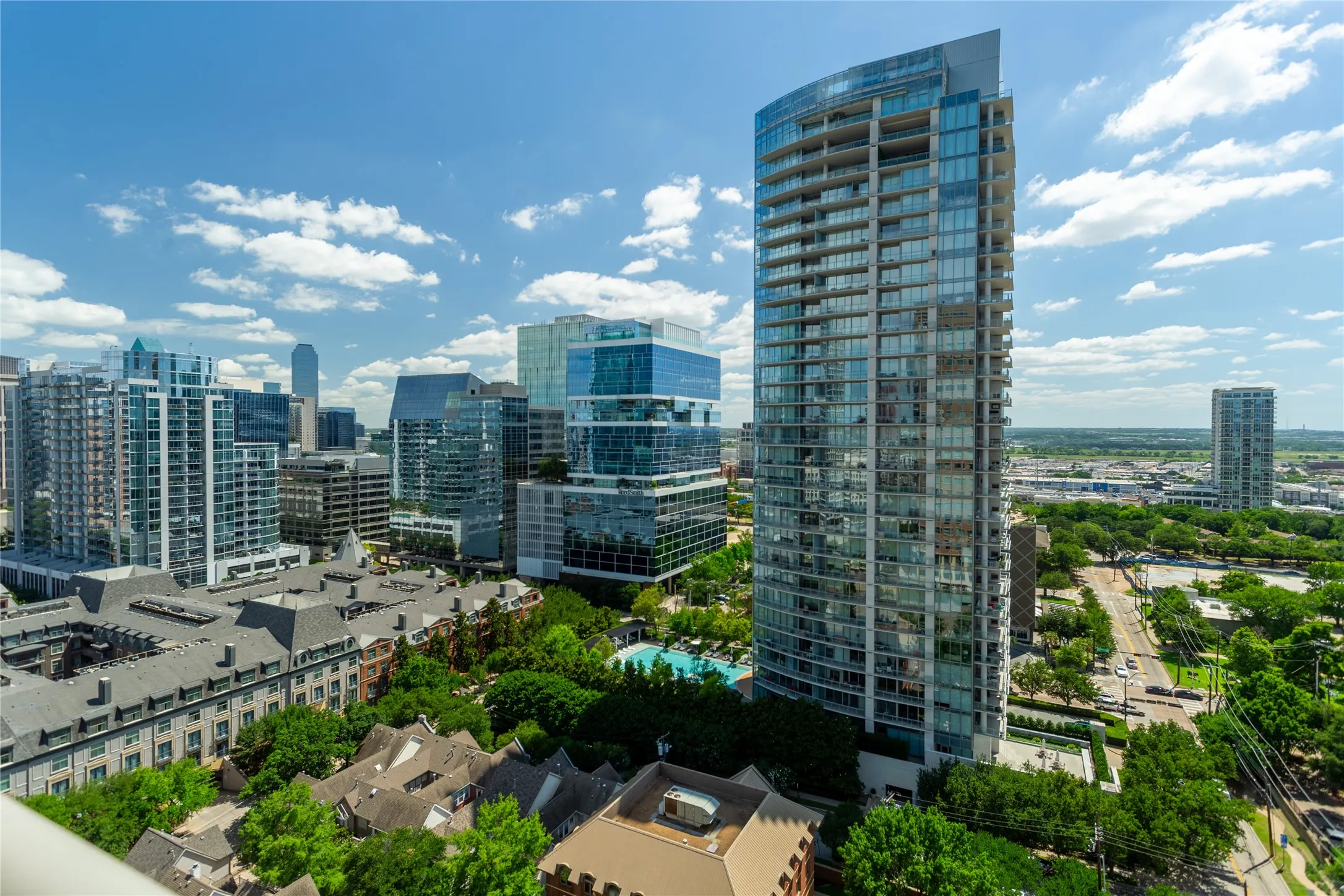 Expansive views of Uptown, Downtown, Trinity Corridor.