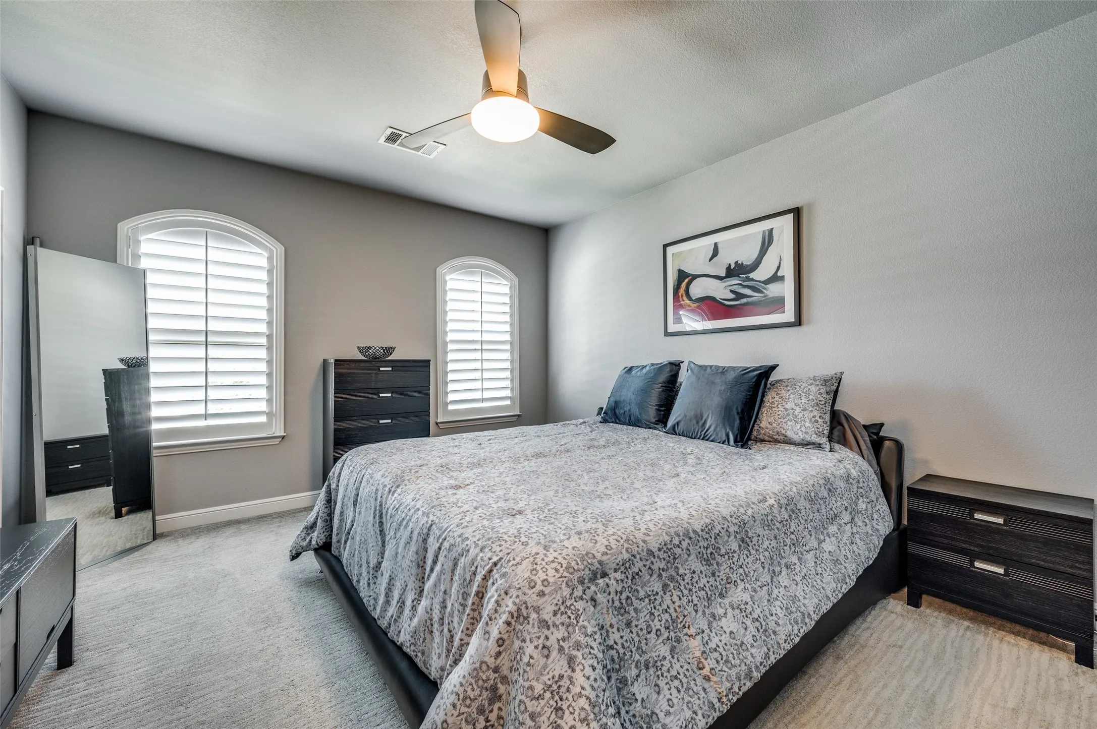 Primary Suite with upgraded ceiling fans