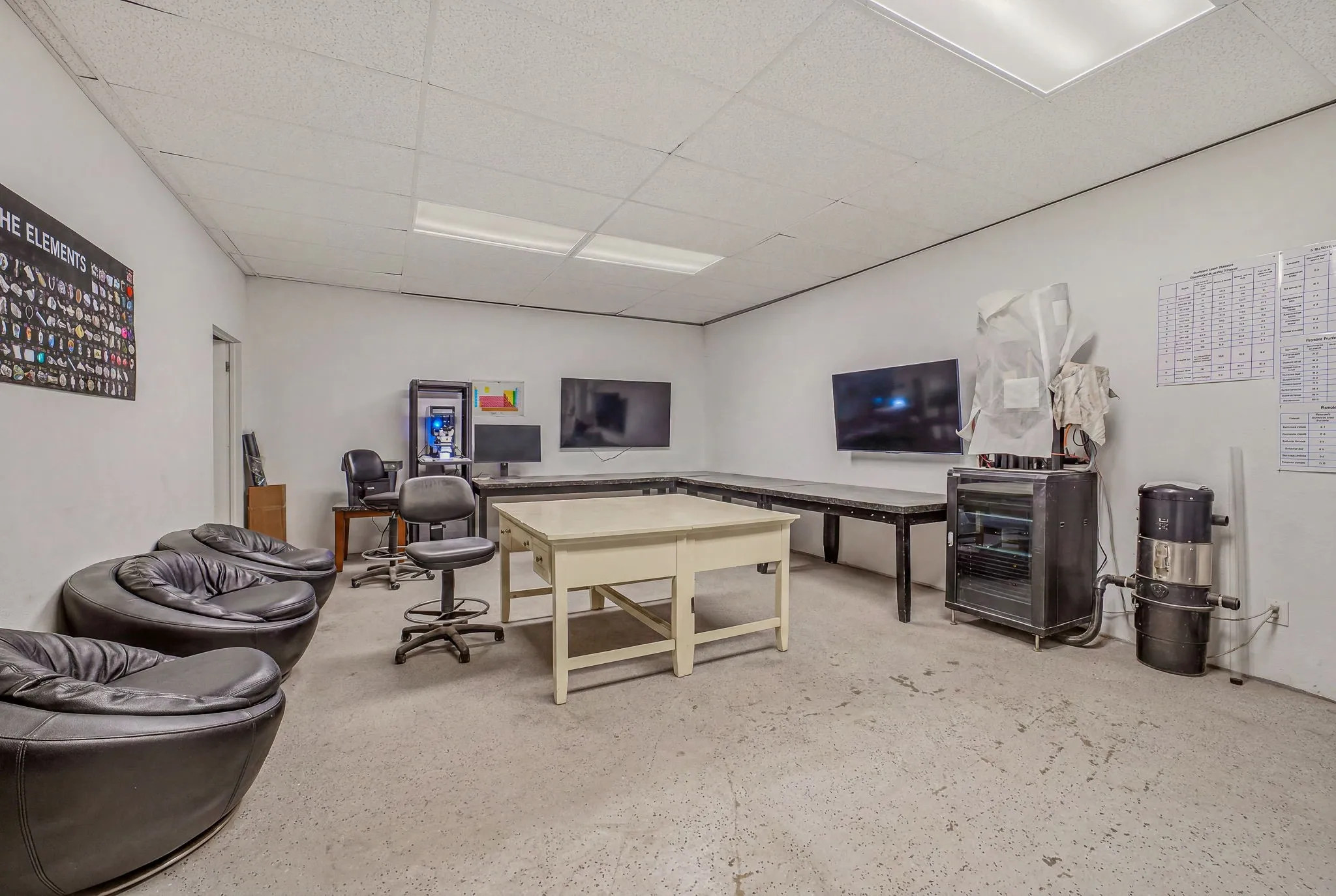 Large office/break room area