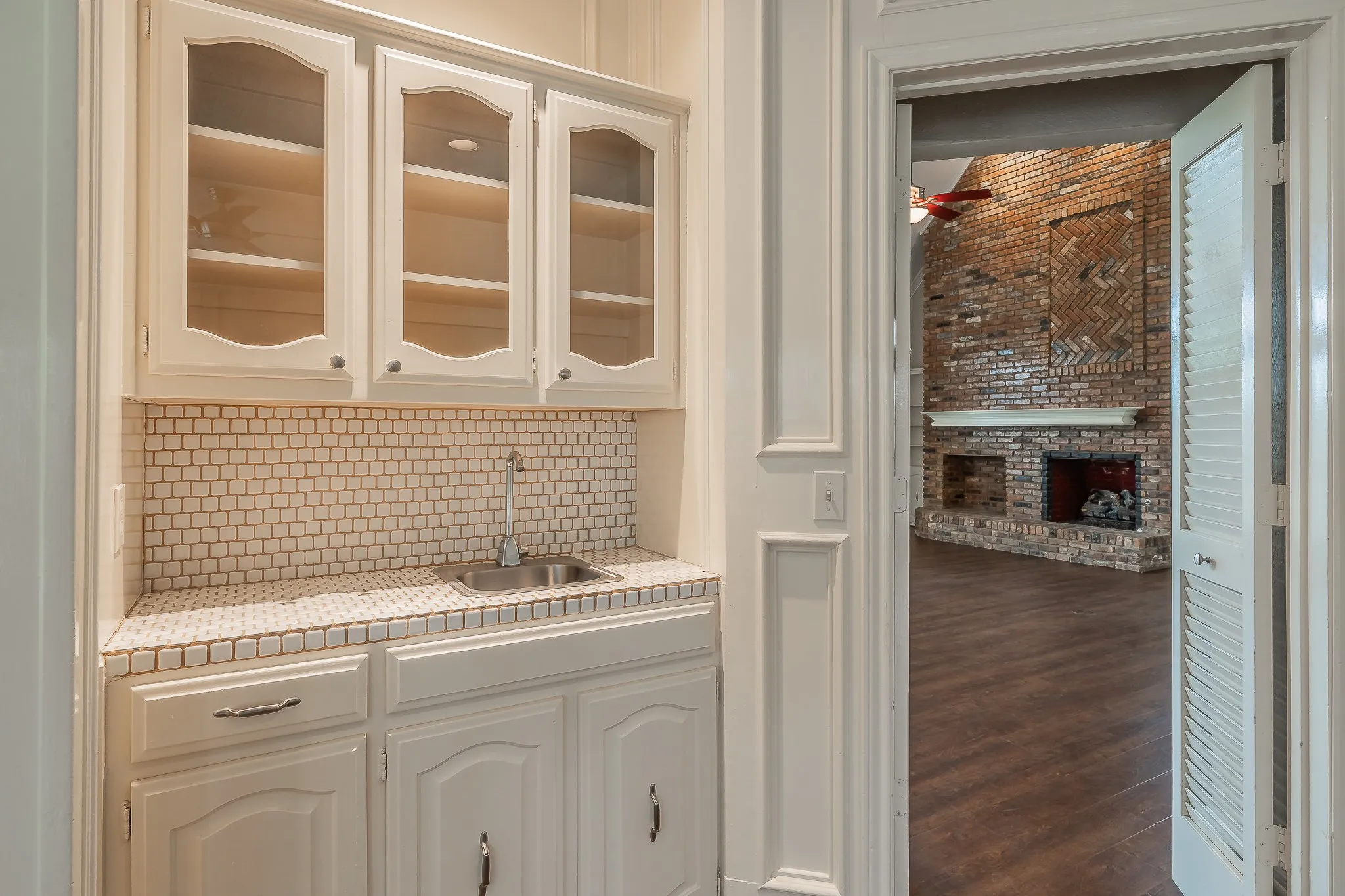 Built in storage in the den.