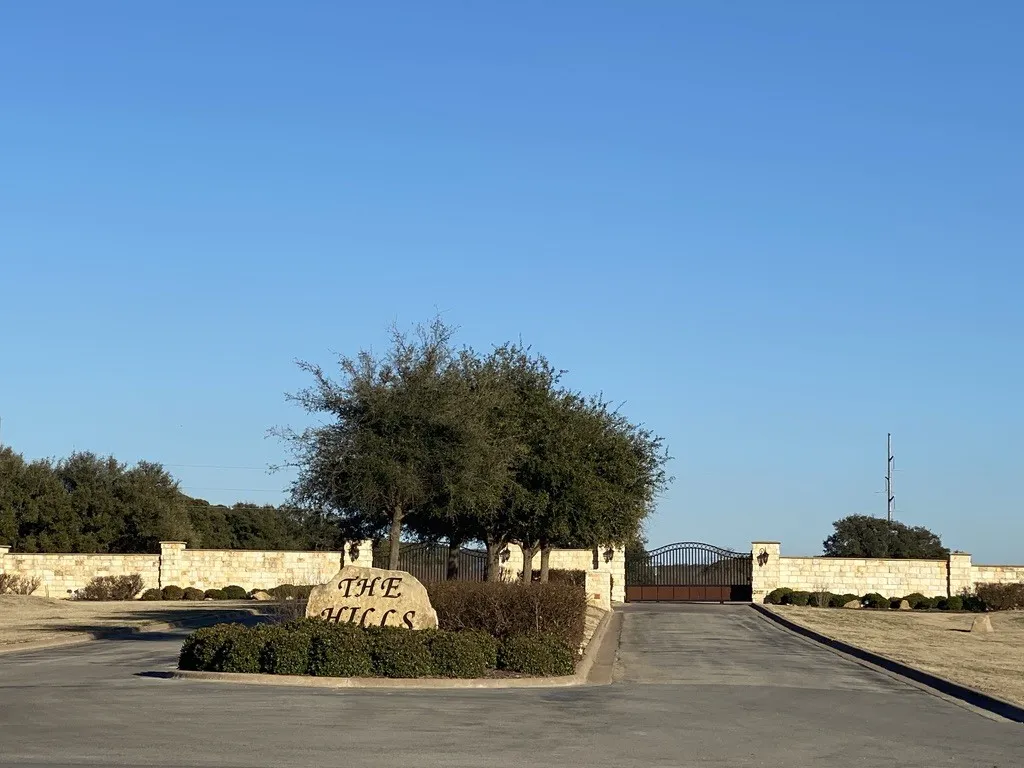 Gated neighborhood with asphalt streets