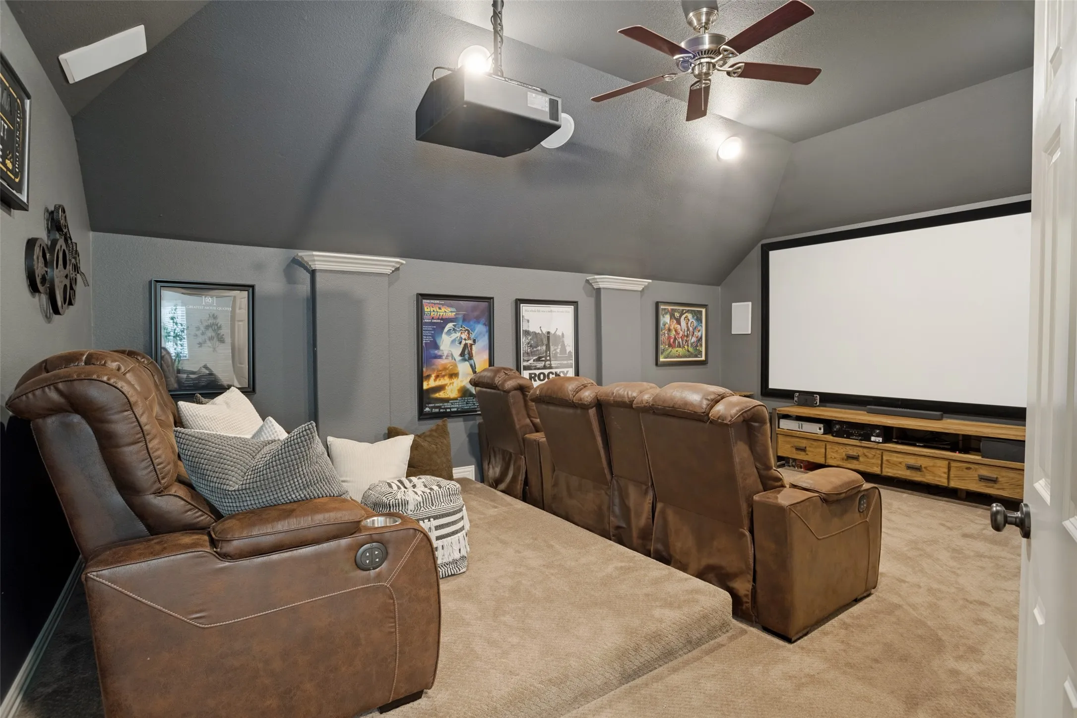 Large second floor media room (projector not included)