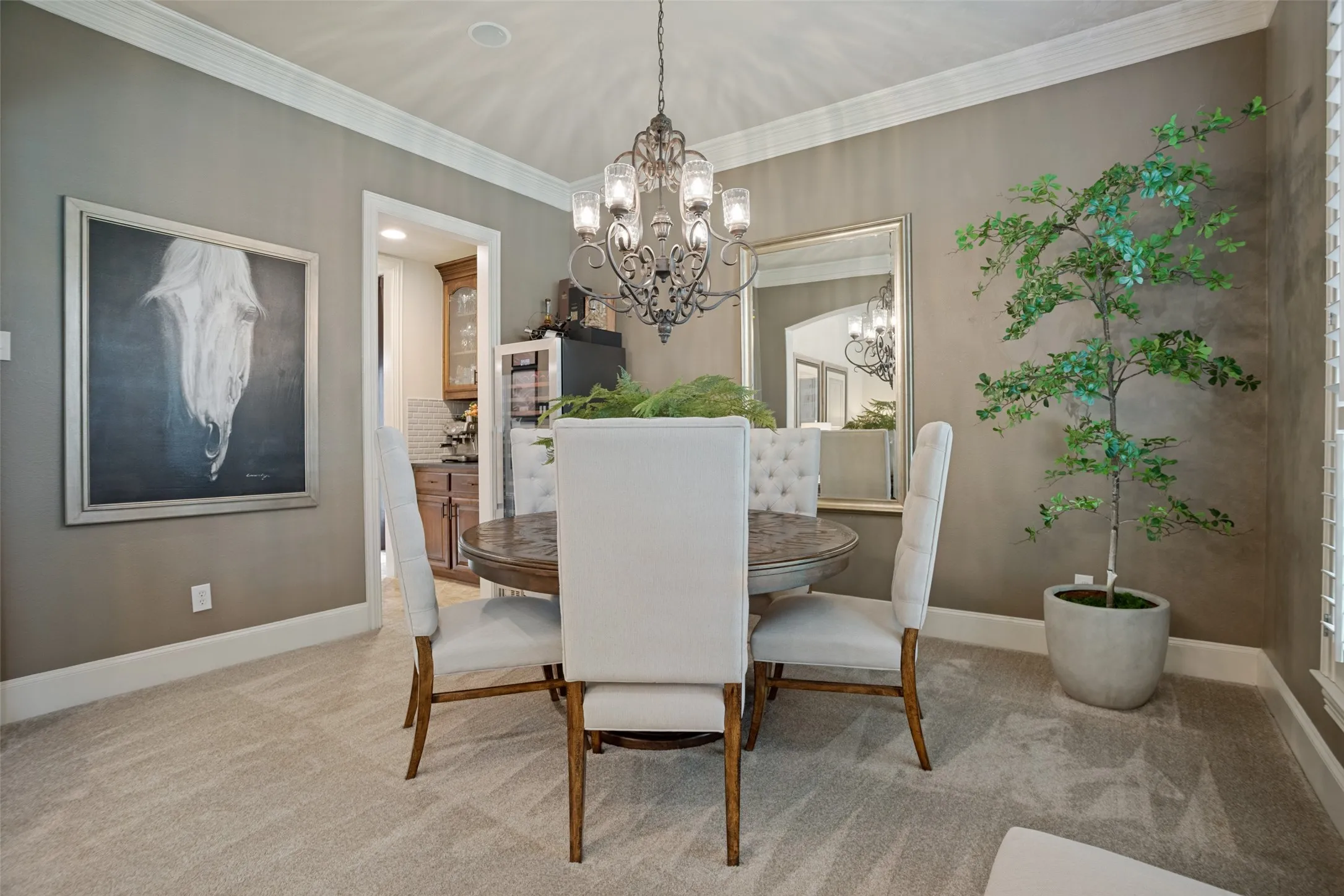 One of two dining areas