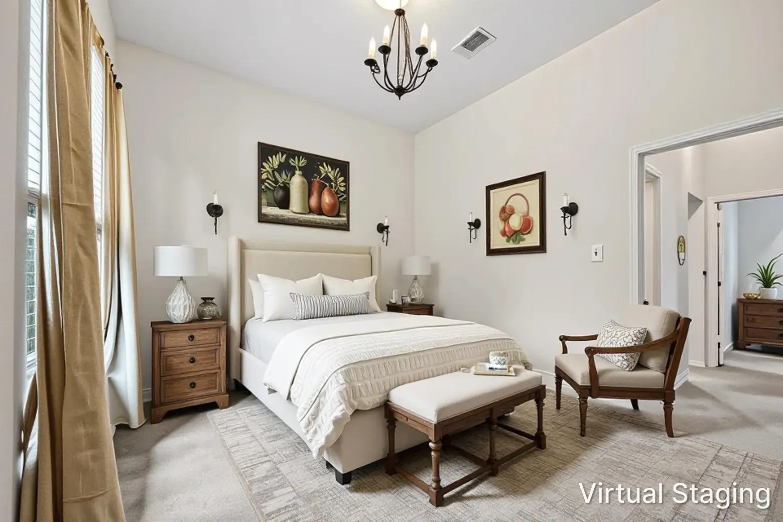 Showcasing this space with furniture.