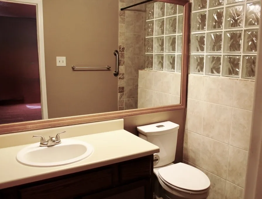 Primary bathroom with walk in shower